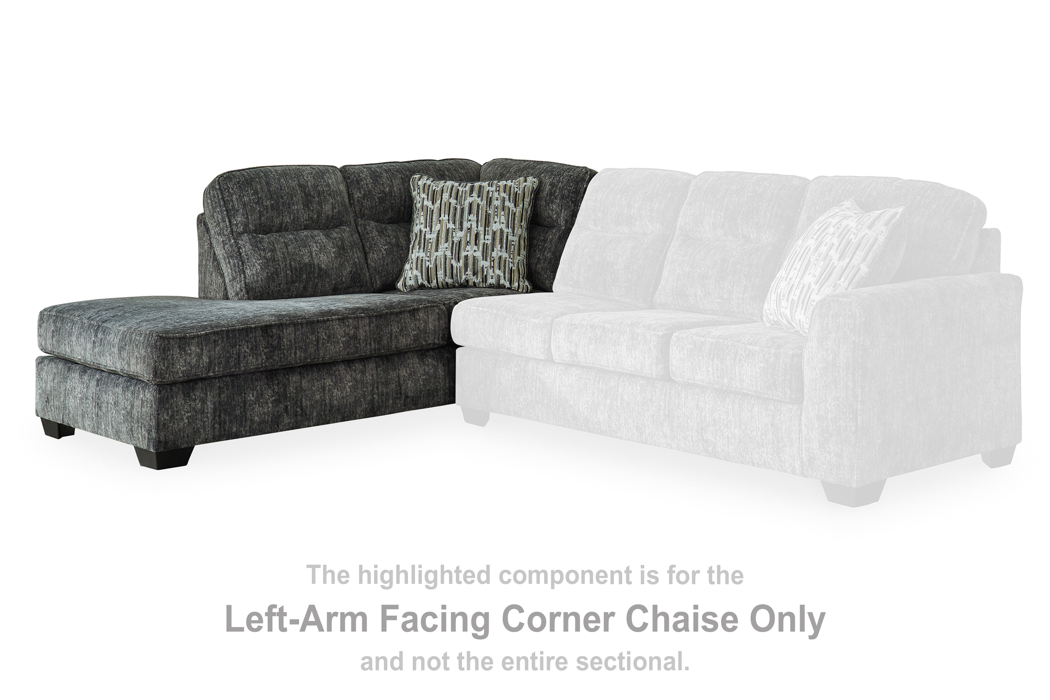 Lonoke Gunmetal Left-Arm Facing Corner Chaise - 5050416 - Bien Home Furniture & Electronics