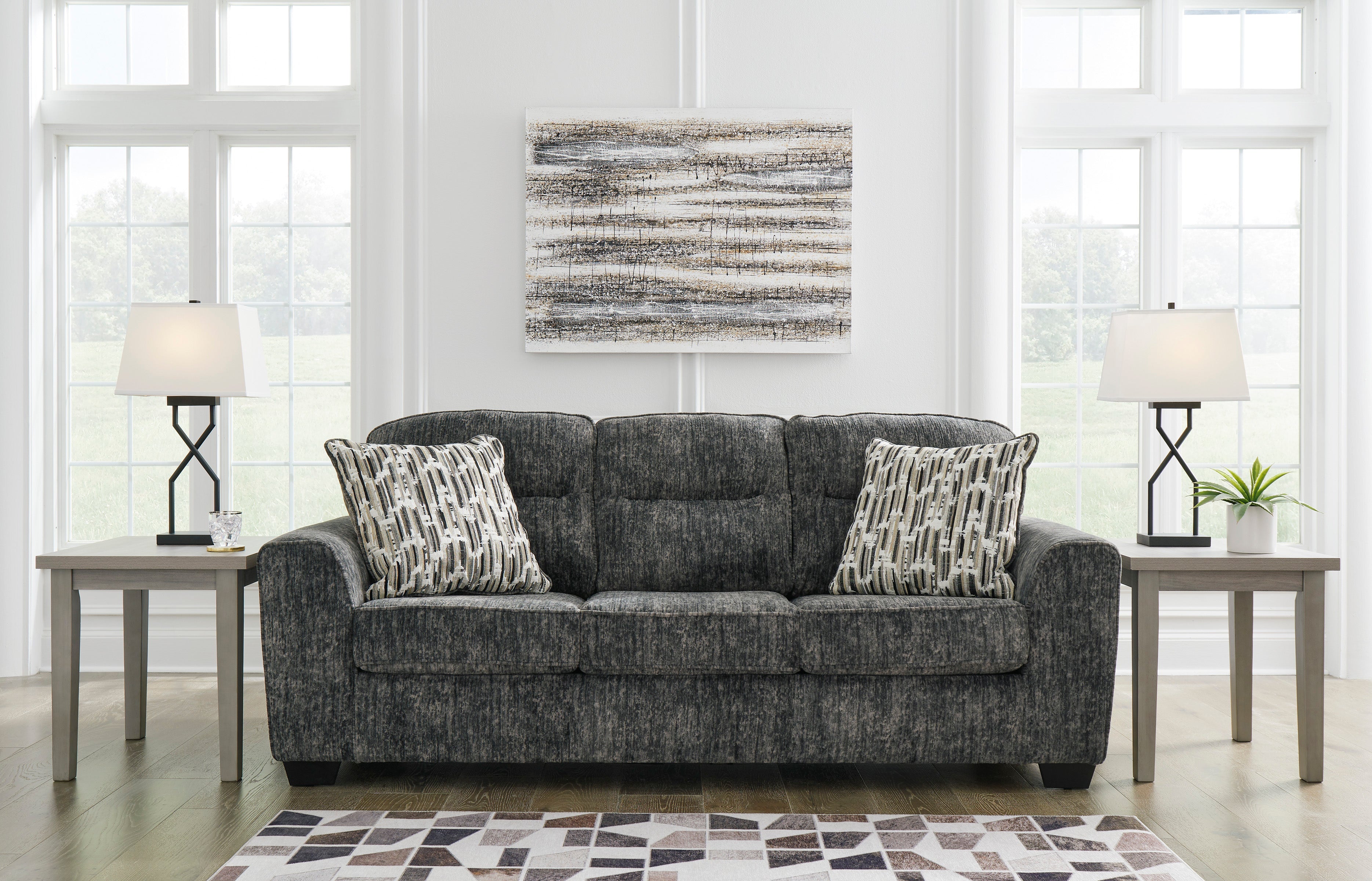Lonoke Gunmetal Living Room Set - SET | 5050438 | 5050435 - Bien Home Furniture & Electronics