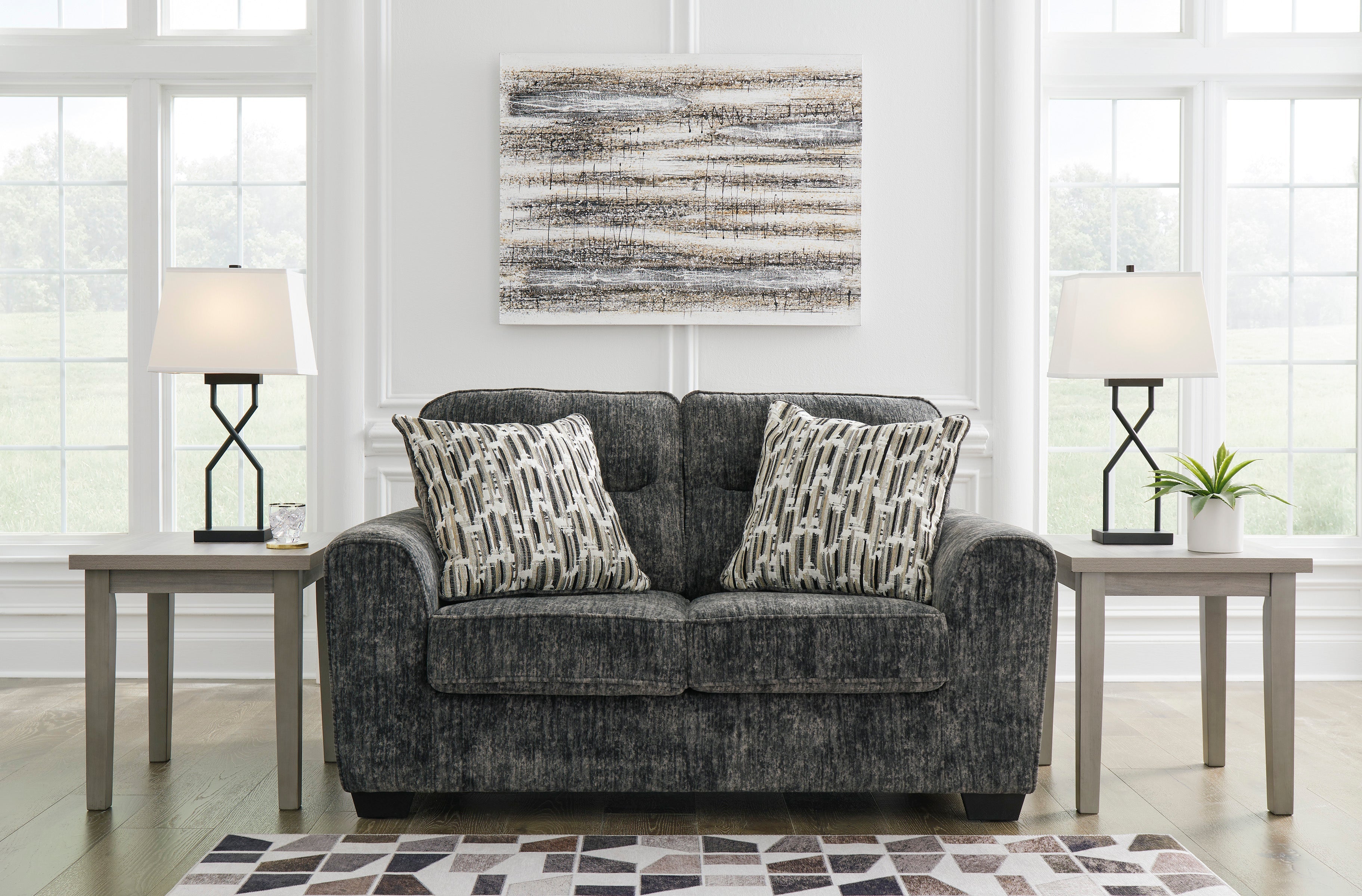 Lonoke Gunmetal Living Room Set - SET | 5050438 | 5050435 - Bien Home Furniture & Electronics