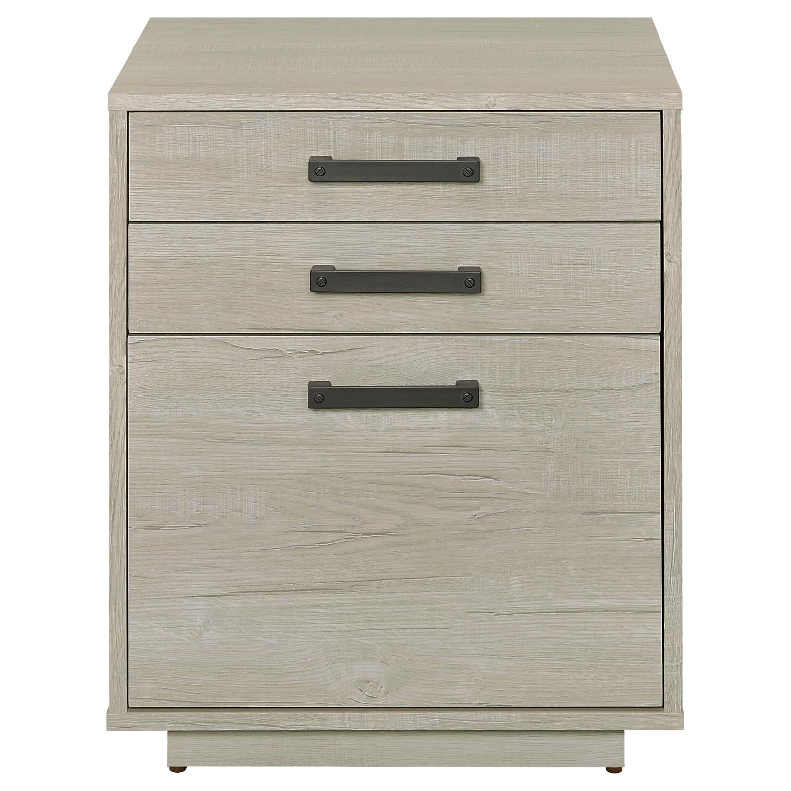 Loomis 3-Drawer Square File Cabinet Whitewashed Gray - 805882 - Bien Home Furniture &amp; Electronics