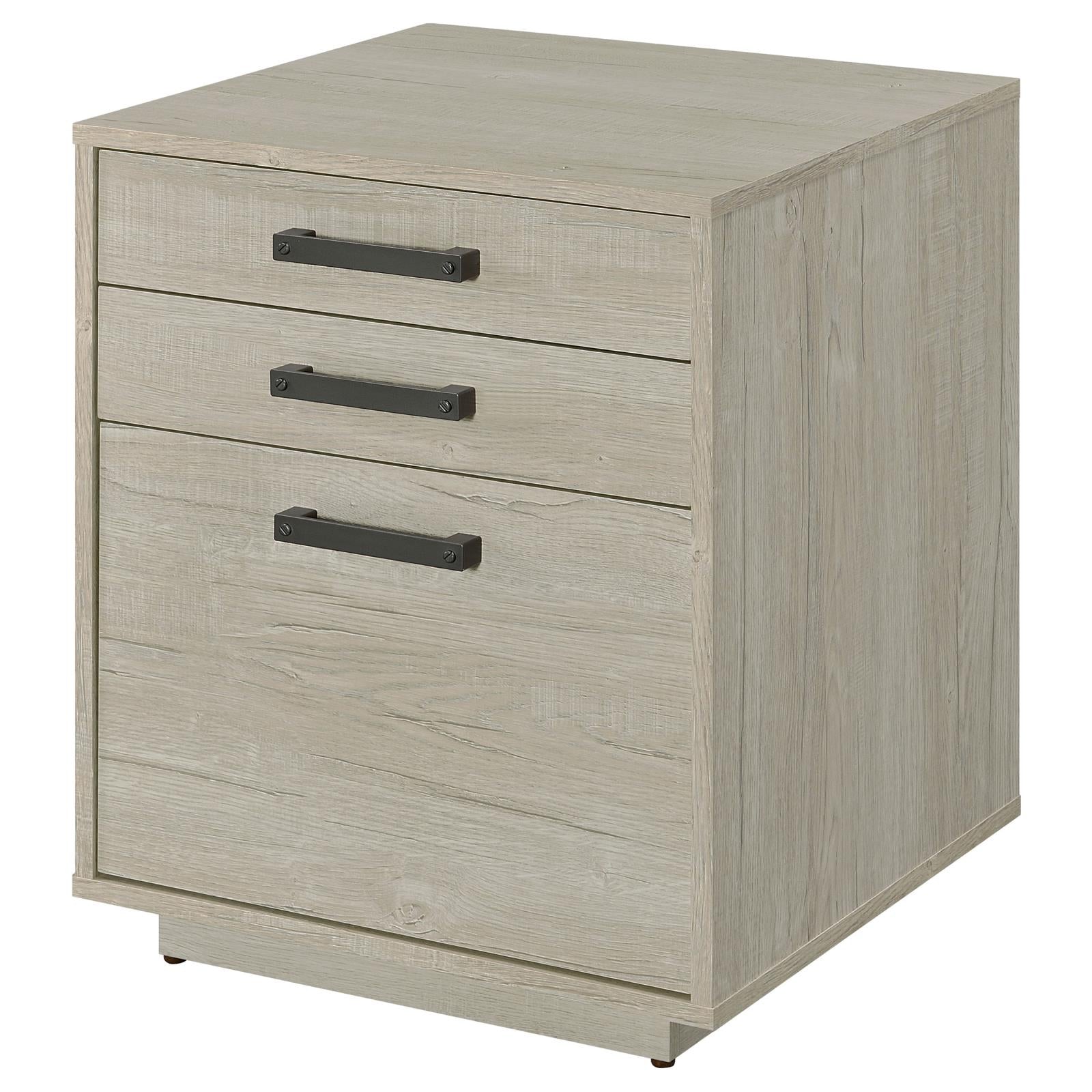 Loomis 3-Drawer Square File Cabinet Whitewashed Gray - 805882 - Bien Home Furniture &amp; Electronics