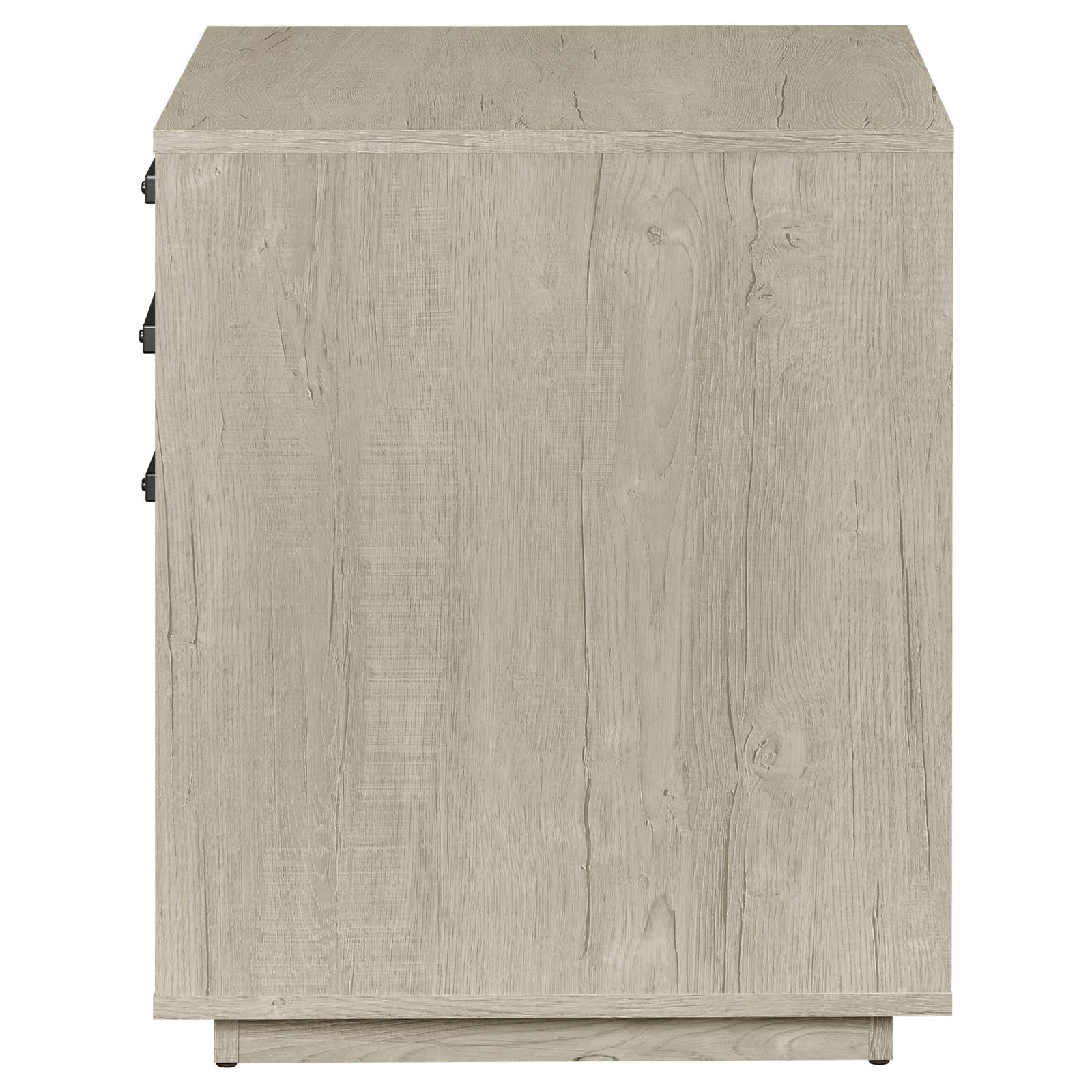 Loomis 3-Drawer Square File Cabinet Whitewashed Gray - 805882 - Bien Home Furniture &amp; Electronics