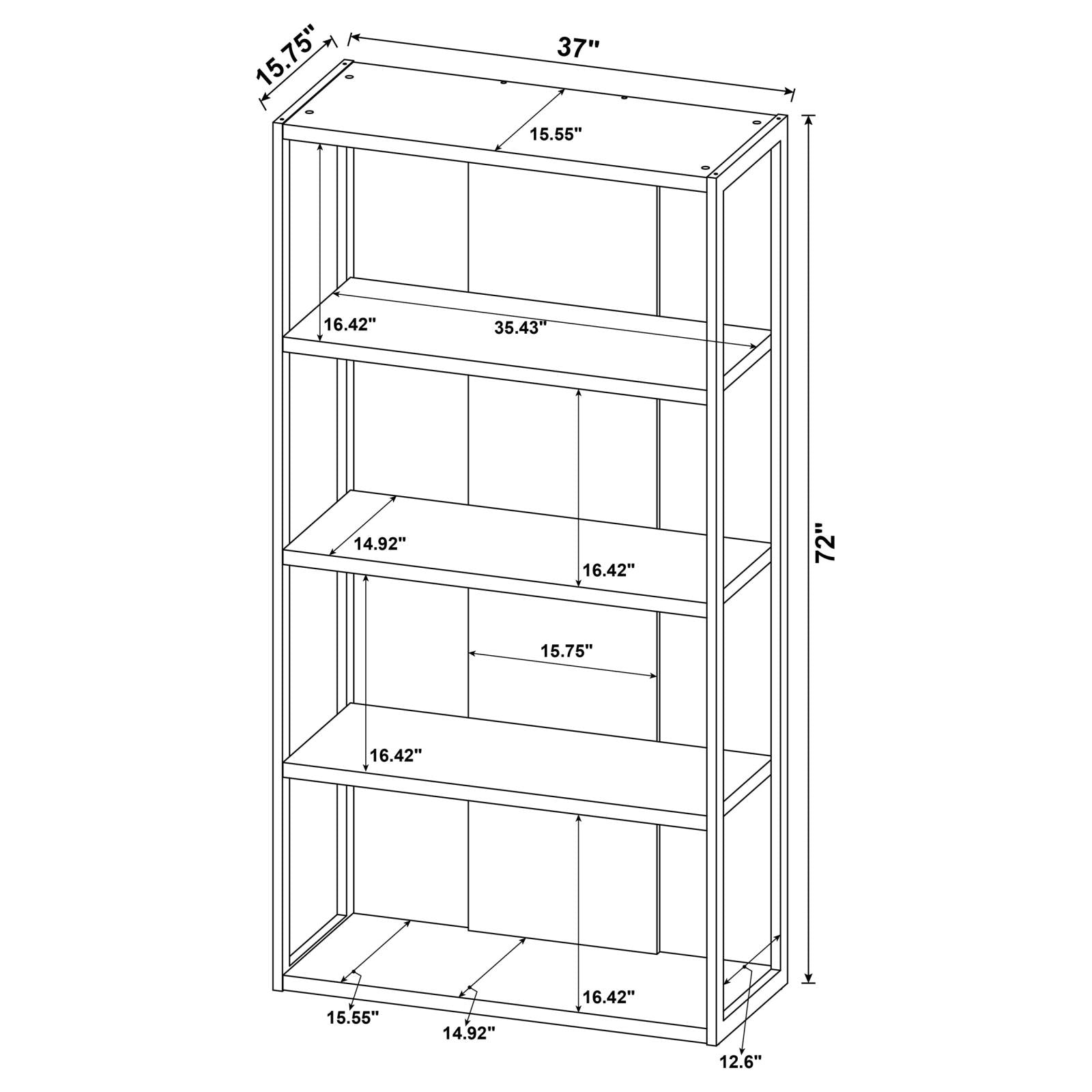 Loomis Whitewashed Gray 4-Shelf Bookcase - 805883 - Bien Home Furniture &amp; Electronics