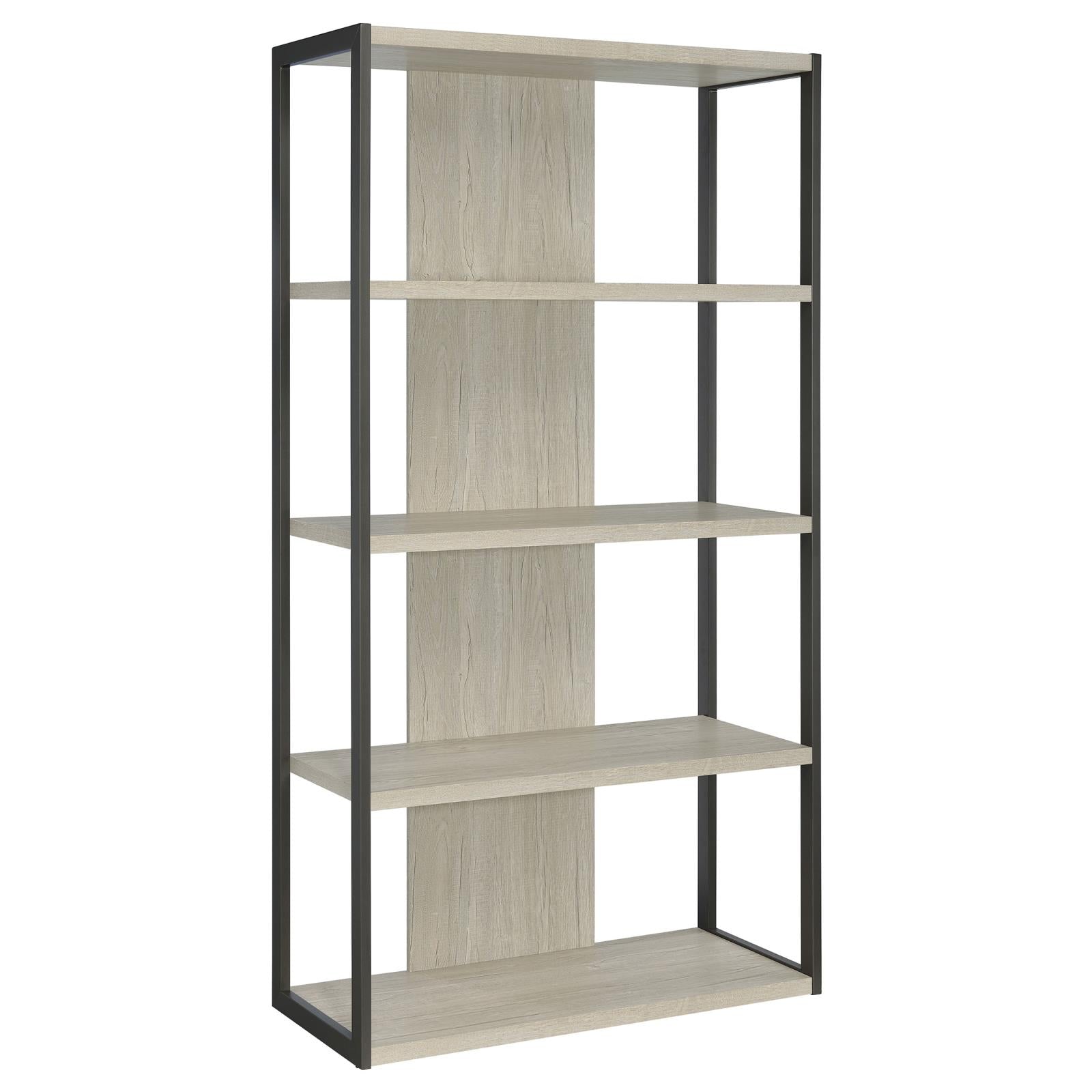 Loomis Whitewashed Gray 4-Shelf Bookcase - 805883 - Bien Home Furniture &amp; Electronics