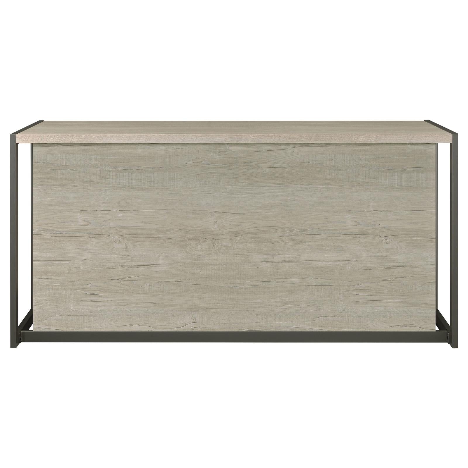 Loomis Whitewashed Gray/Gunmetal 4-Drawer Rectangular Office Desk - 805881 - Bien Home Furniture & Electronics