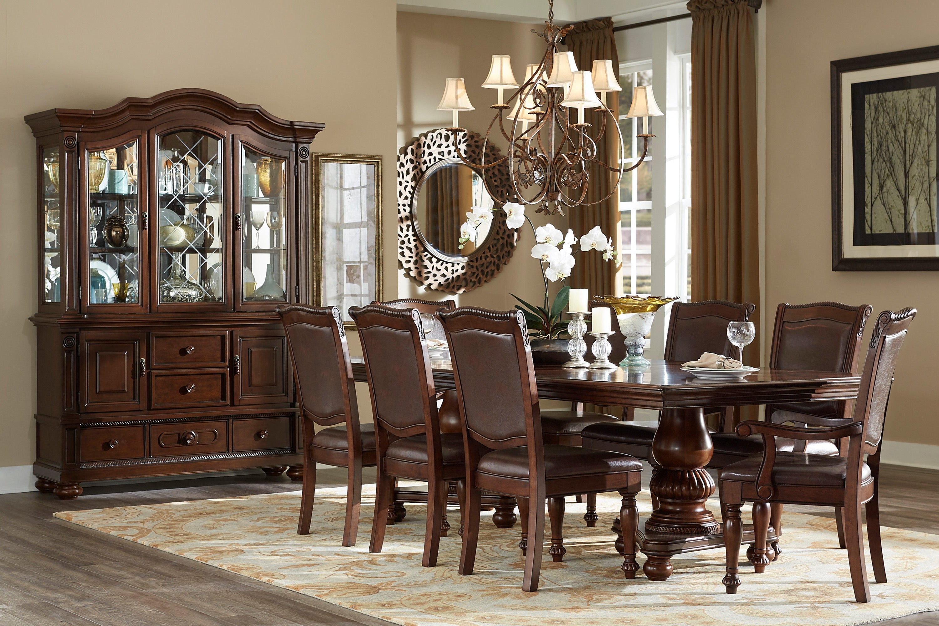 Lordsburg Brown Chery Extendable Dining Table - SET | 5473-103 | 5473-103B - Bien Home Furniture & Electronics