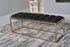 Lorena Dark Gray/Gold Tufted Cushion Bench - 914111 - Bien Home Furniture & Electronics
