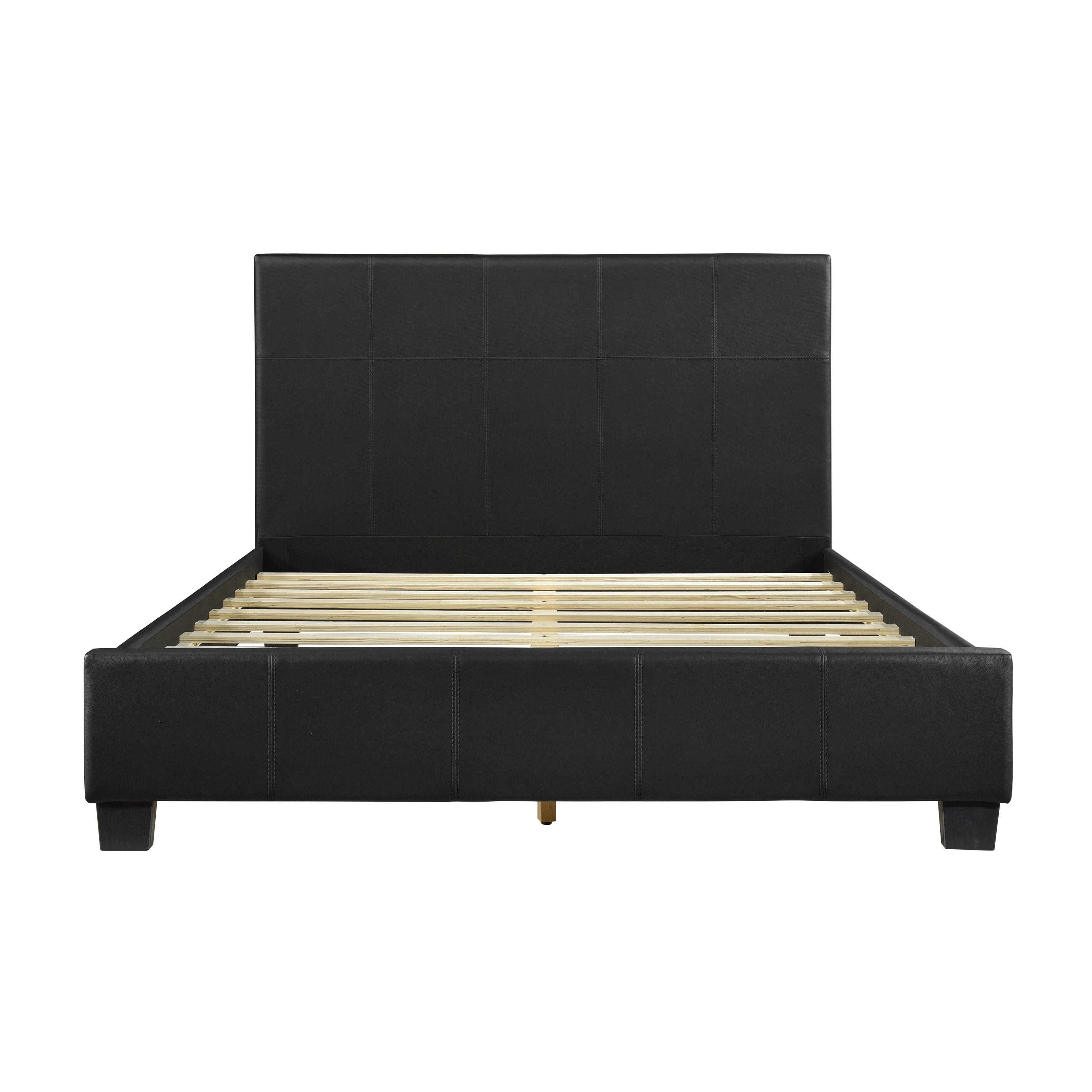 Lorenzi Black Queen Upholstered Platform Bed - SET | 2220-1 | 2220-3 - Bien Home Furniture & Electronics