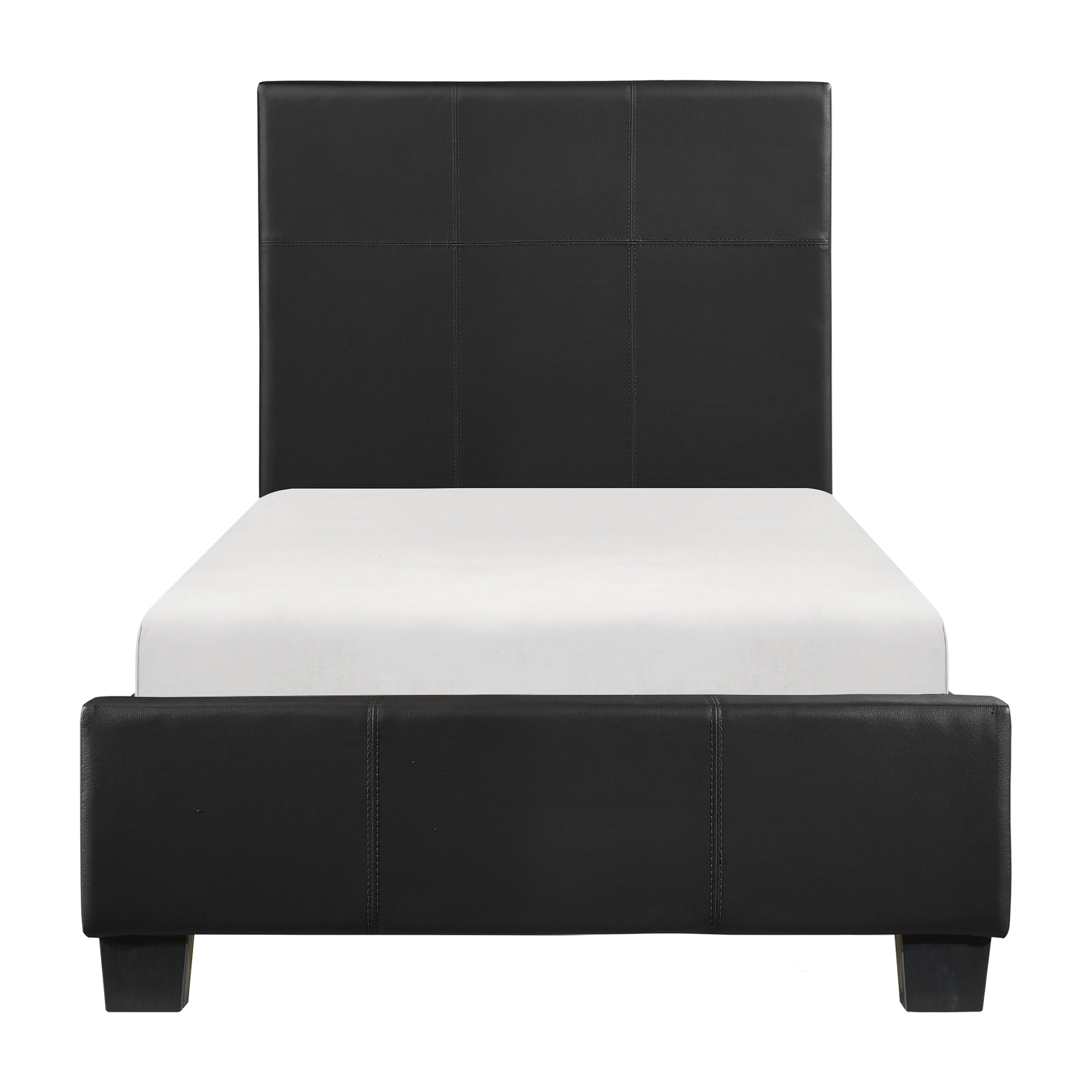 Lorenzi Black Twin Upholstered Platform Bed - SET | 2220T-1 | 2220T-3 - Bien Home Furniture & Electronics