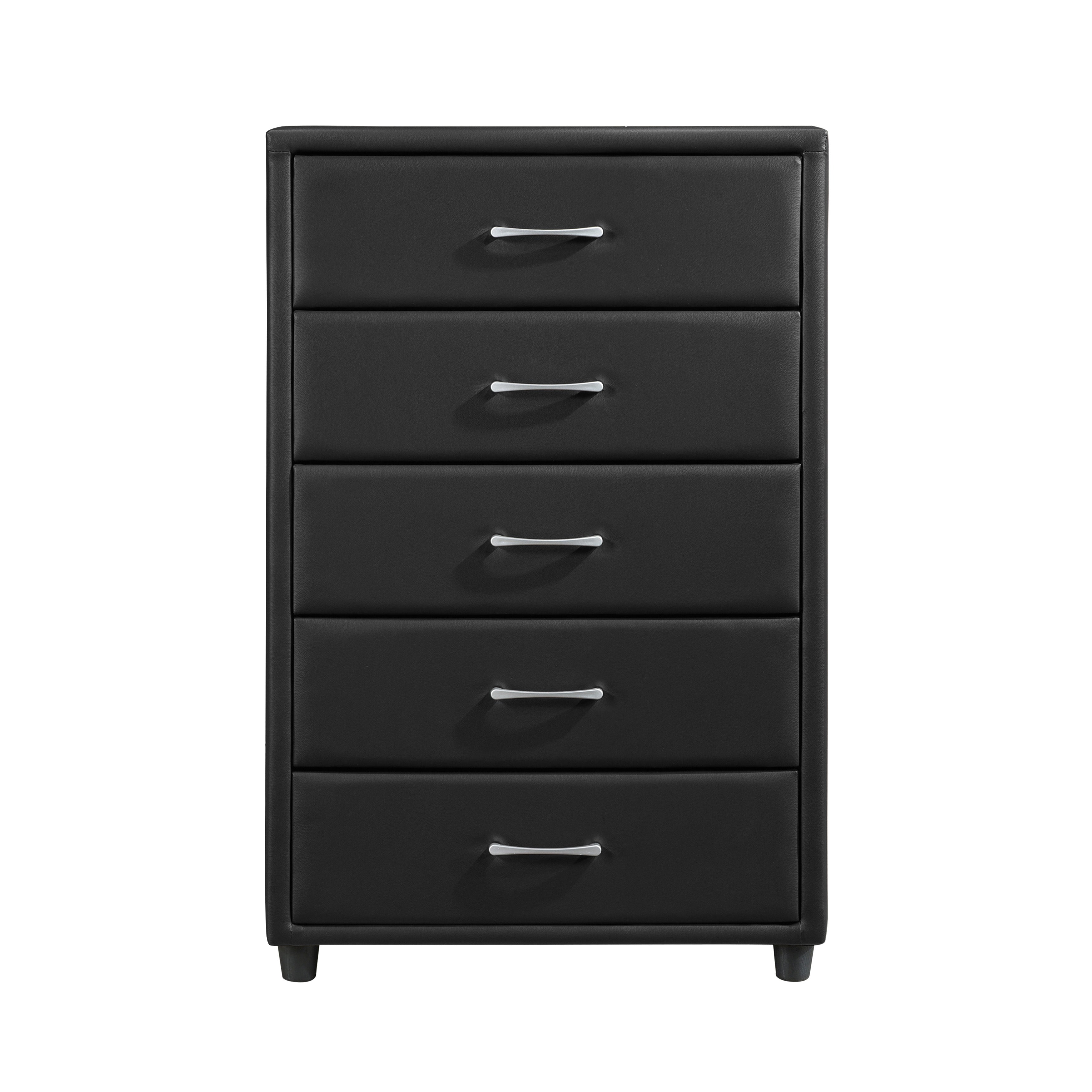 Lorenzi Black Upholstered Platform Bedroom Set - SET | 2220-5 | 2220-6 | 2220-4 | 2220-9 | 2220K-1EK | 2220K-3EK - Bien Home Furniture & Electronics