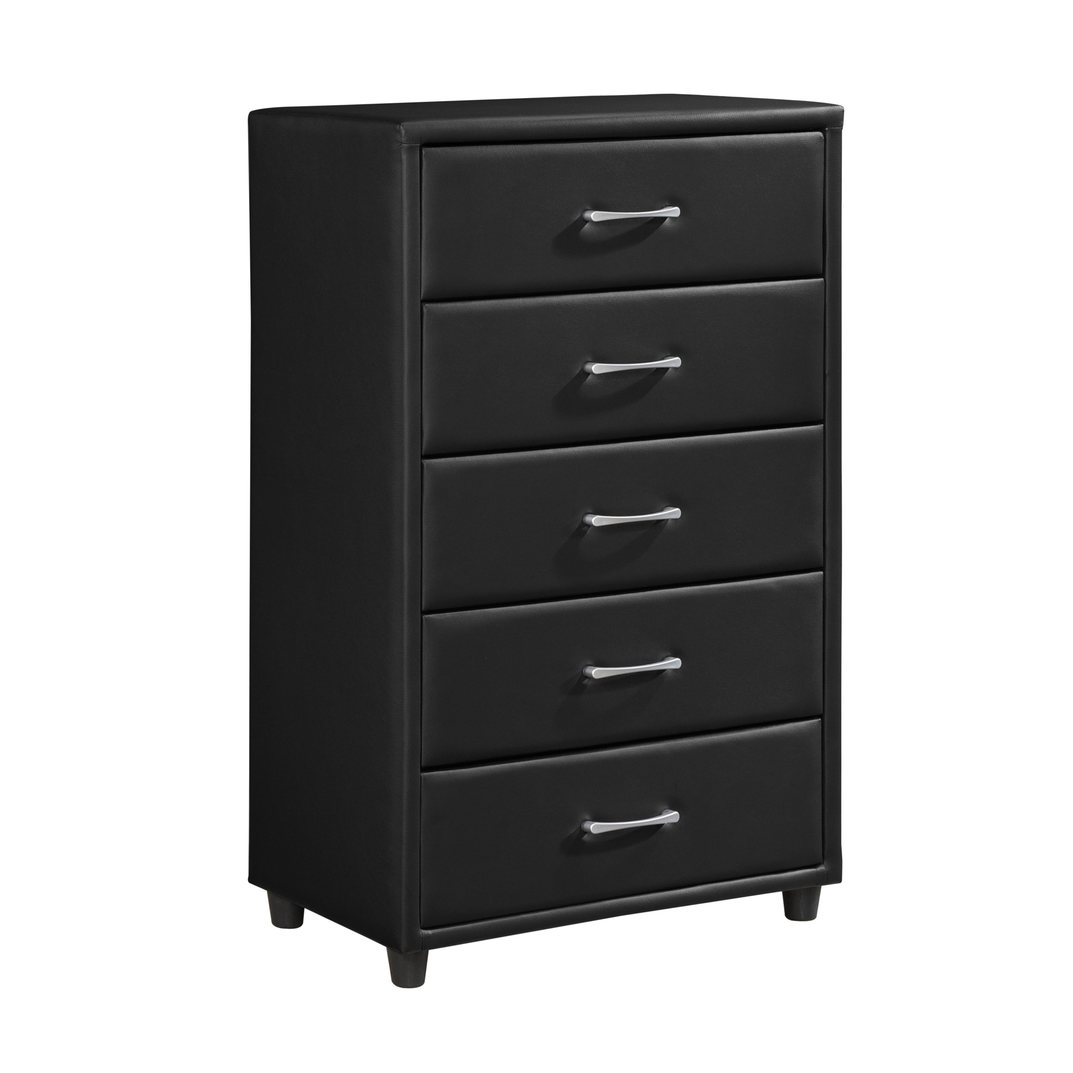 Lorenzi Black Upholstered Platform Bedroom Set - SET | 2220-5 | 2220-6 | 2220-4 | 2220-9 | 2220K-1EK | 2220K-3EK - Bien Home Furniture & Electronics