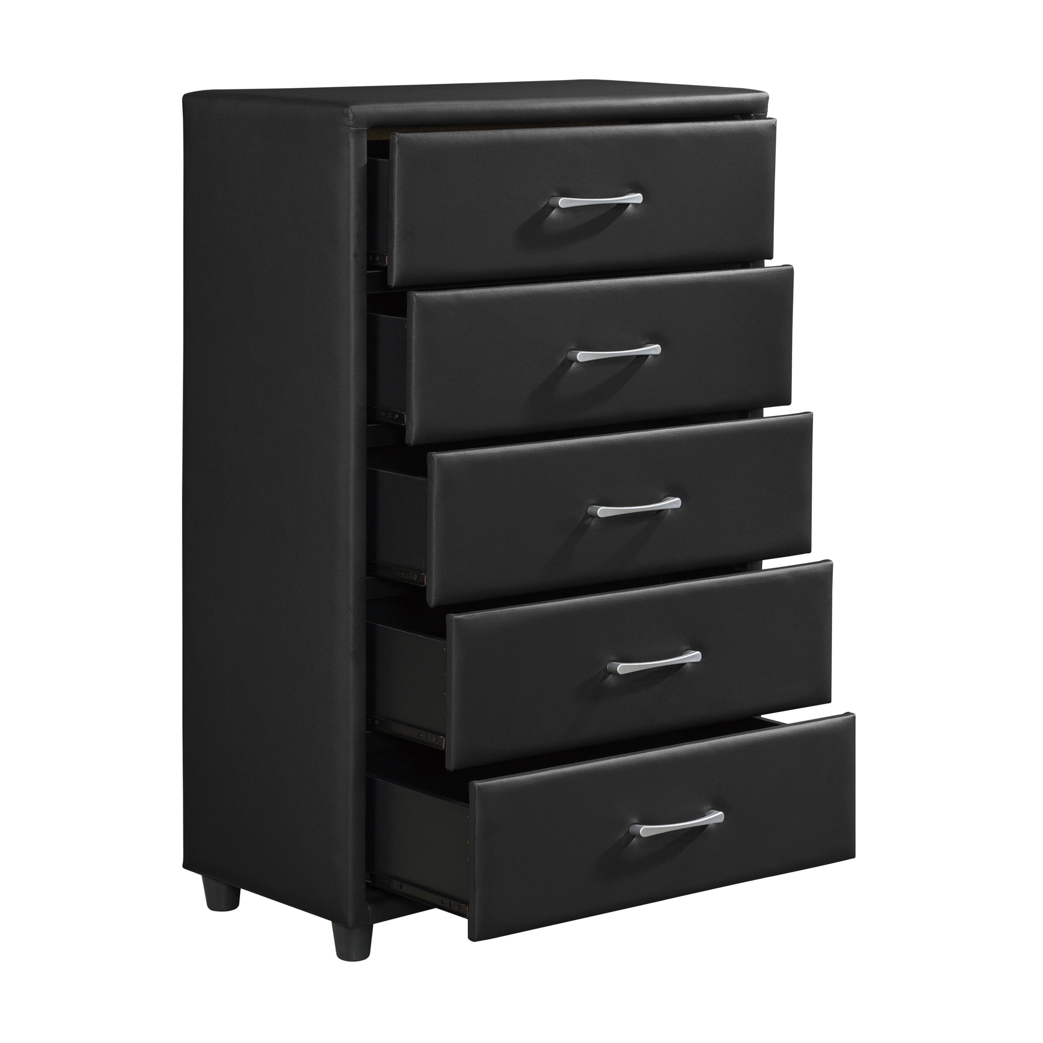 Lorenzi Black Upholstered Platform Bedroom Set - SET | 2220-5 | 2220-6 | 2220-4 | 2220-9 | 2220K-1EK | 2220K-3EK - Bien Home Furniture & Electronics