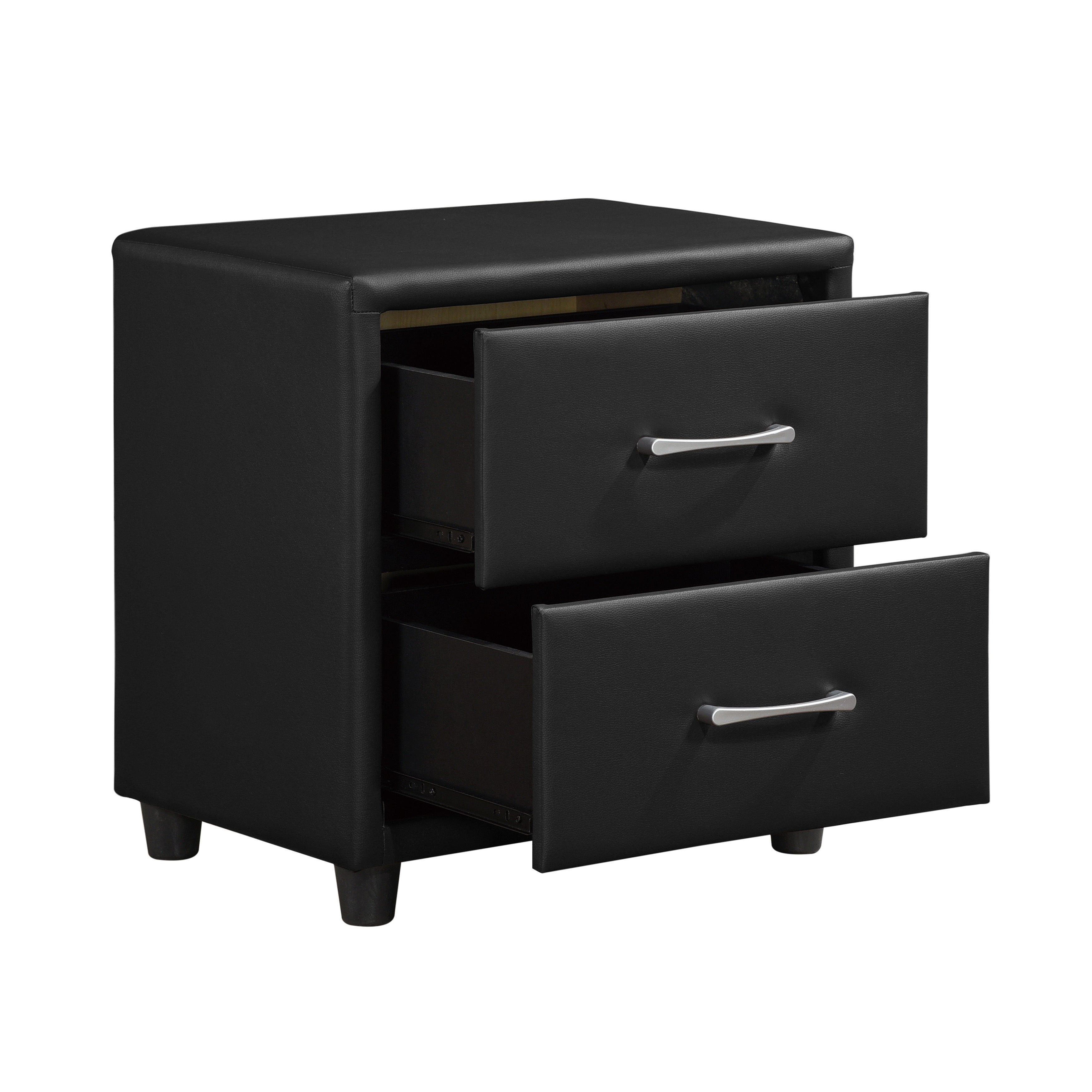 Lorenzi Black Upholstered Platform Bedroom Set - SET | 2220-5 | 2220-6 | 2220-4 | 2220-9 | 2220K-1EK | 2220K-3EK - Bien Home Furniture & Electronics