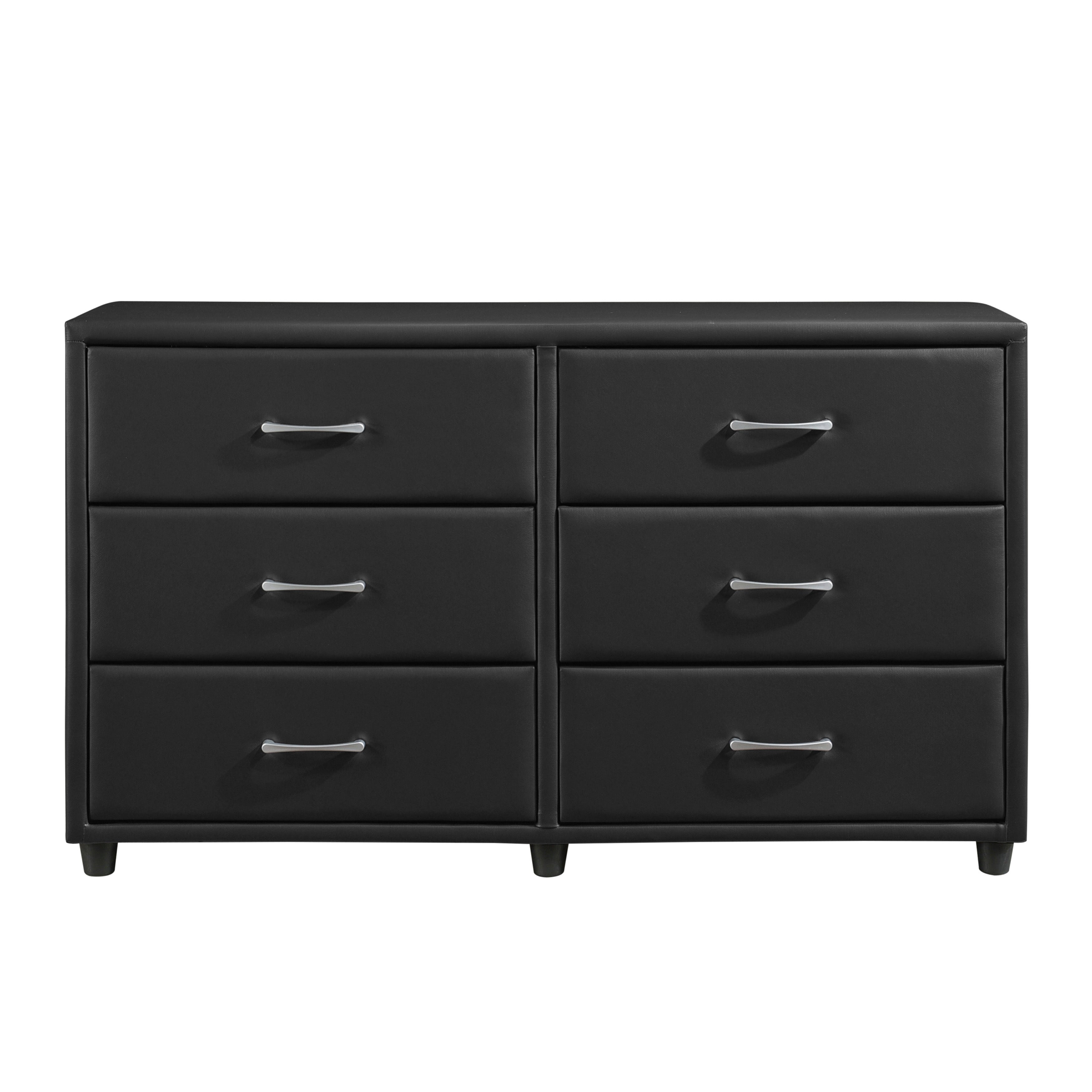 Lorenzi Black Upholstered Platform Bedroom Set - SET | 2220-5 | 2220-6 | 2220-4 | 2220-9 | 2220K-1EK | 2220K-3EK - Bien Home Furniture & Electronics