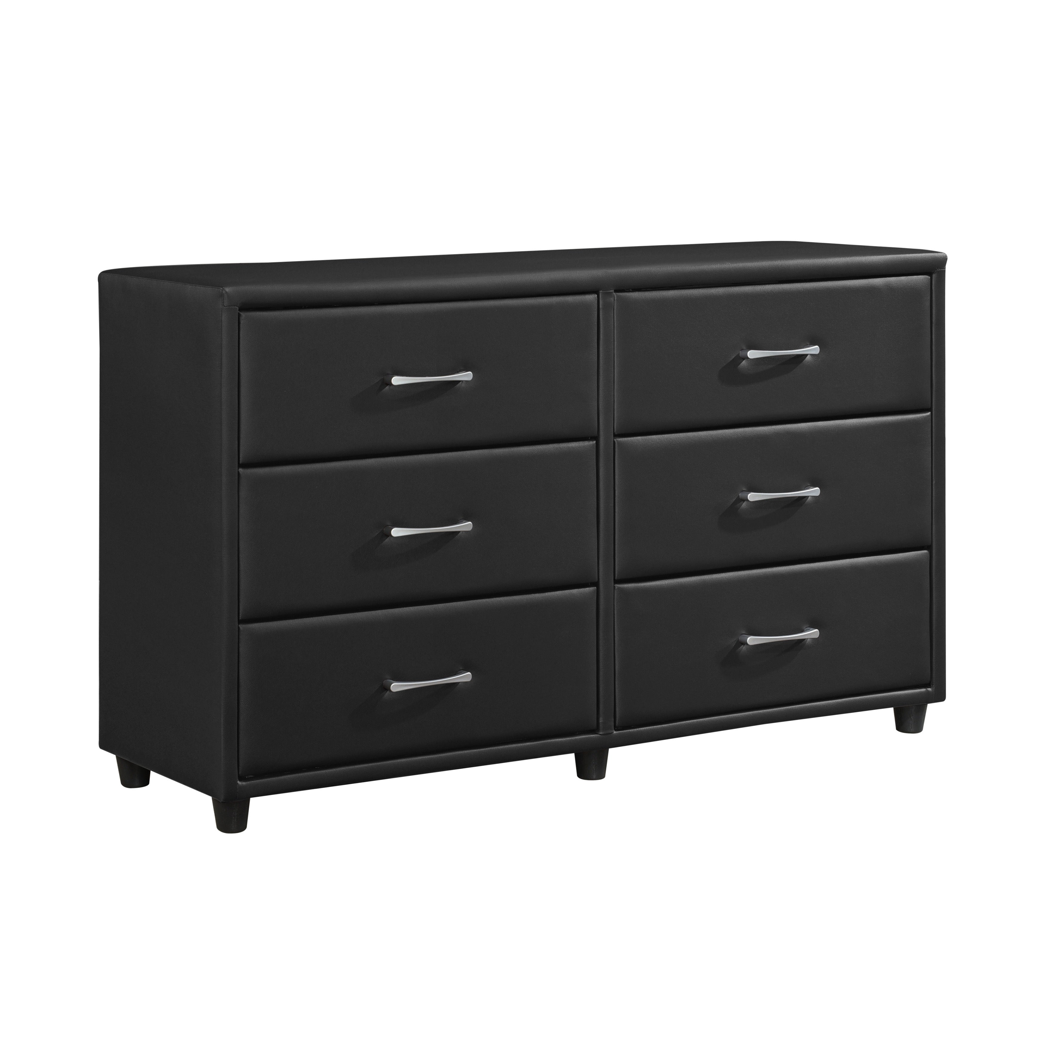 Lorenzi Black Upholstered Platform Bedroom Set - SET | 2220-5 | 2220-6 | 2220-4 | 2220-9 | 2220K-1EK | 2220K-3EK - Bien Home Furniture & Electronics