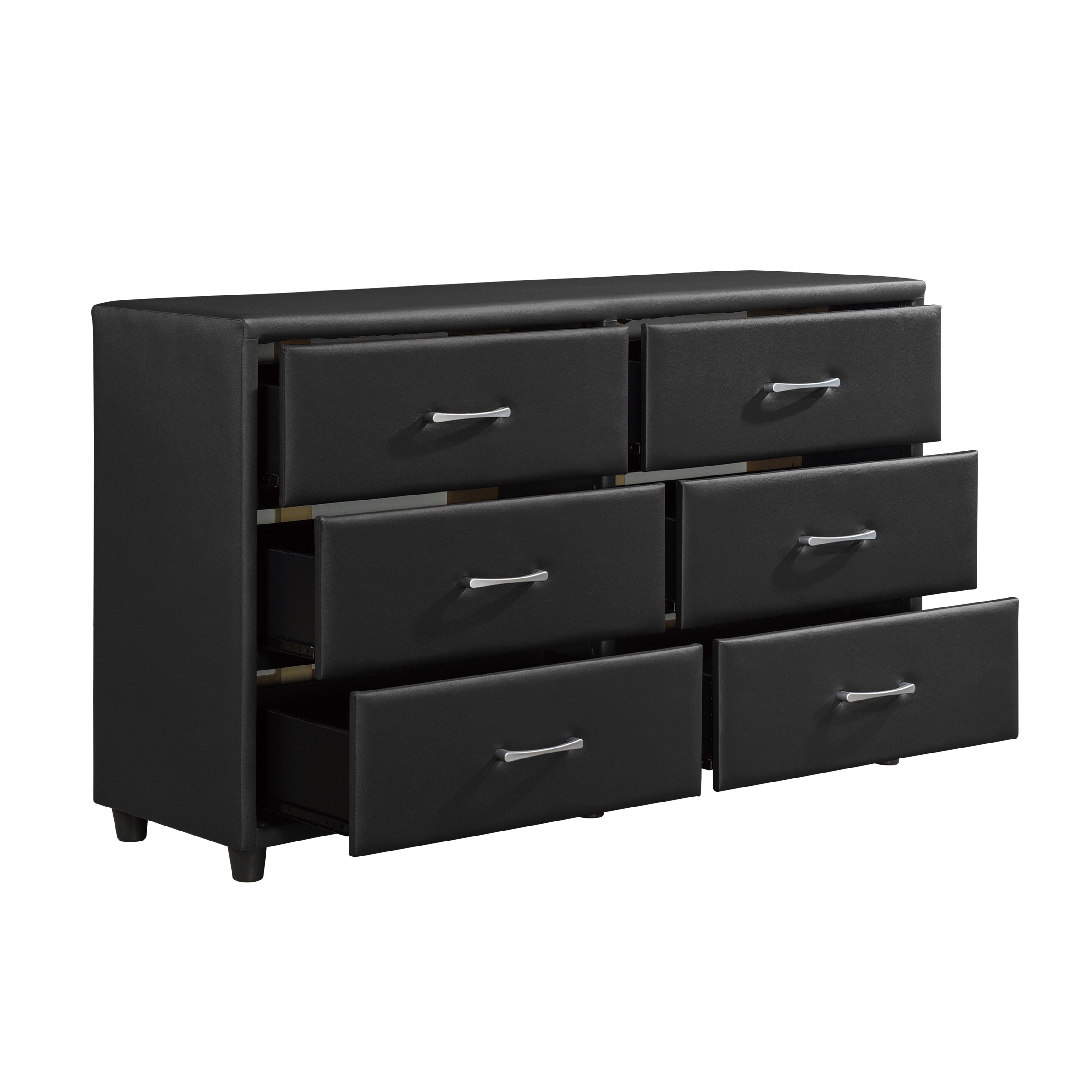 Lorenzi Black Upholstered Platform Bedroom Set - SET | 2220-5 | 2220-6 | 2220-4 | 2220-9 | 2220K-1EK | 2220K-3EK - Bien Home Furniture & Electronics