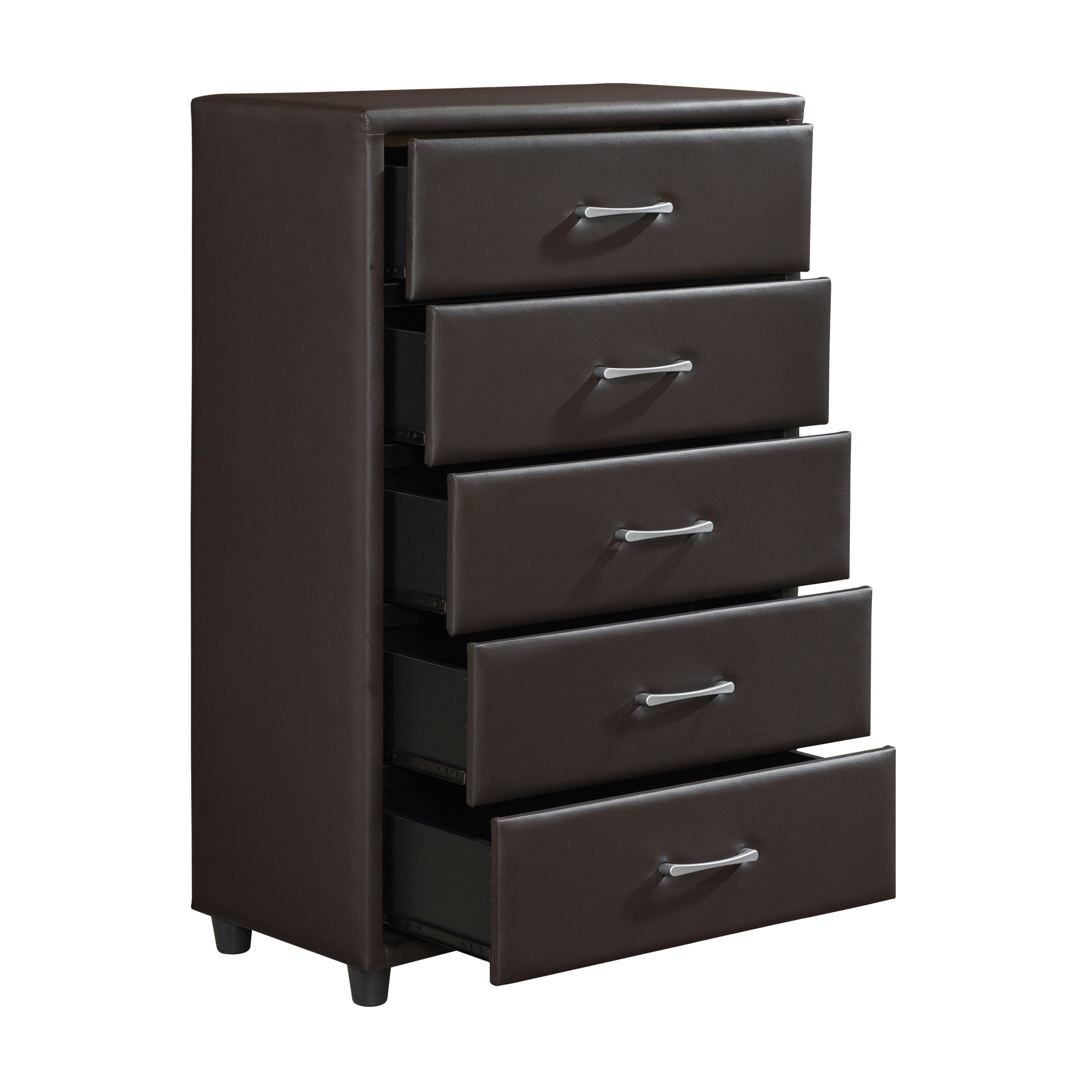 Lorenzi Dark Brown Upholstered Platform Bedroom Set - SET | 2220DBR-1 | 2220DBR-3 | 2220DBR-5 | 2220DBR-6 | 2220DBR-4 | 2220DBR-9 - Bien Home Furniture & Electronics