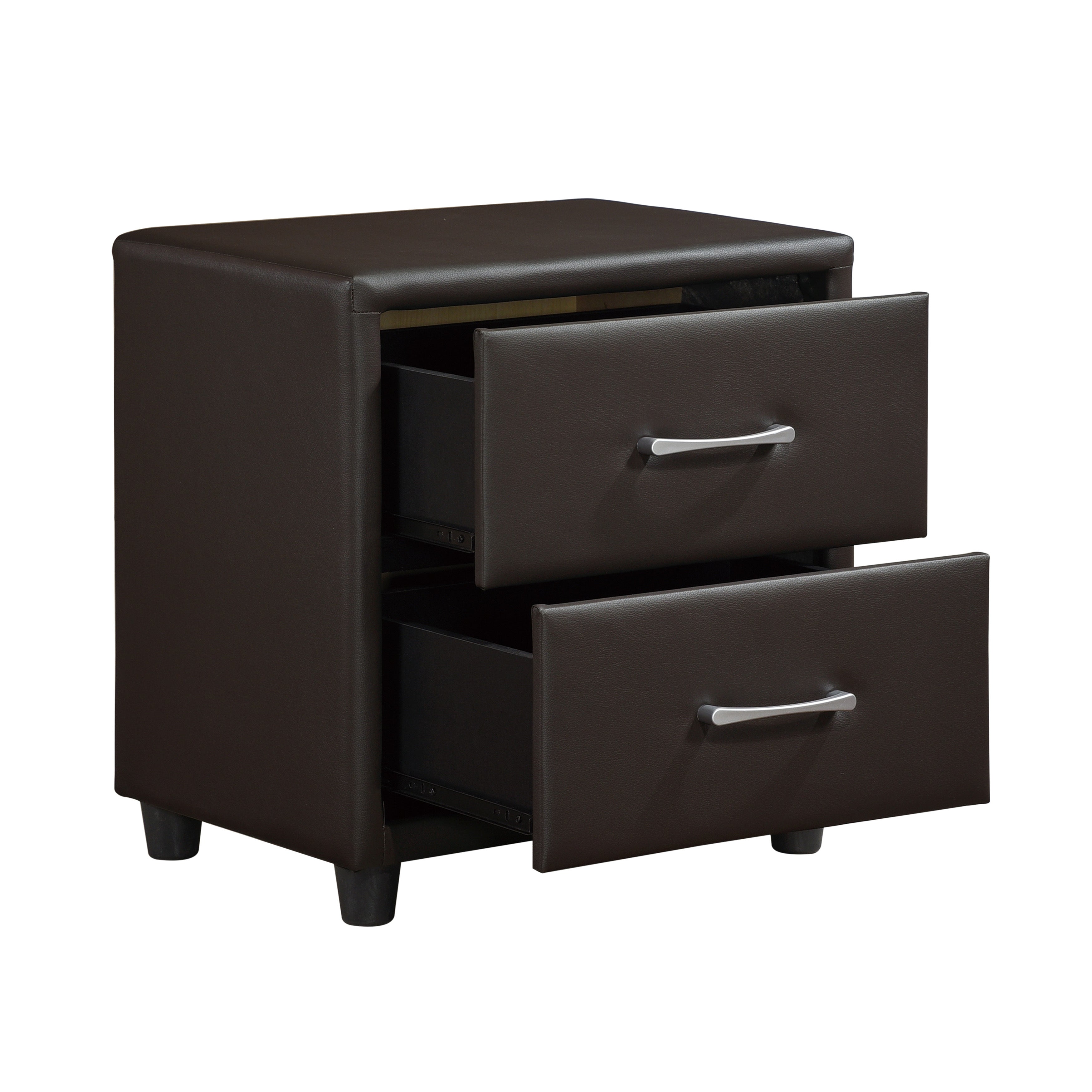 Lorenzi Dark Brown Upholstered Platform Bedroom Set - SET | 2220DBR-1 | 2220DBR-3 | 2220DBR-5 | 2220DBR-6 | 2220DBR-4 | 2220DBR-9 - Bien Home Furniture & Electronics
