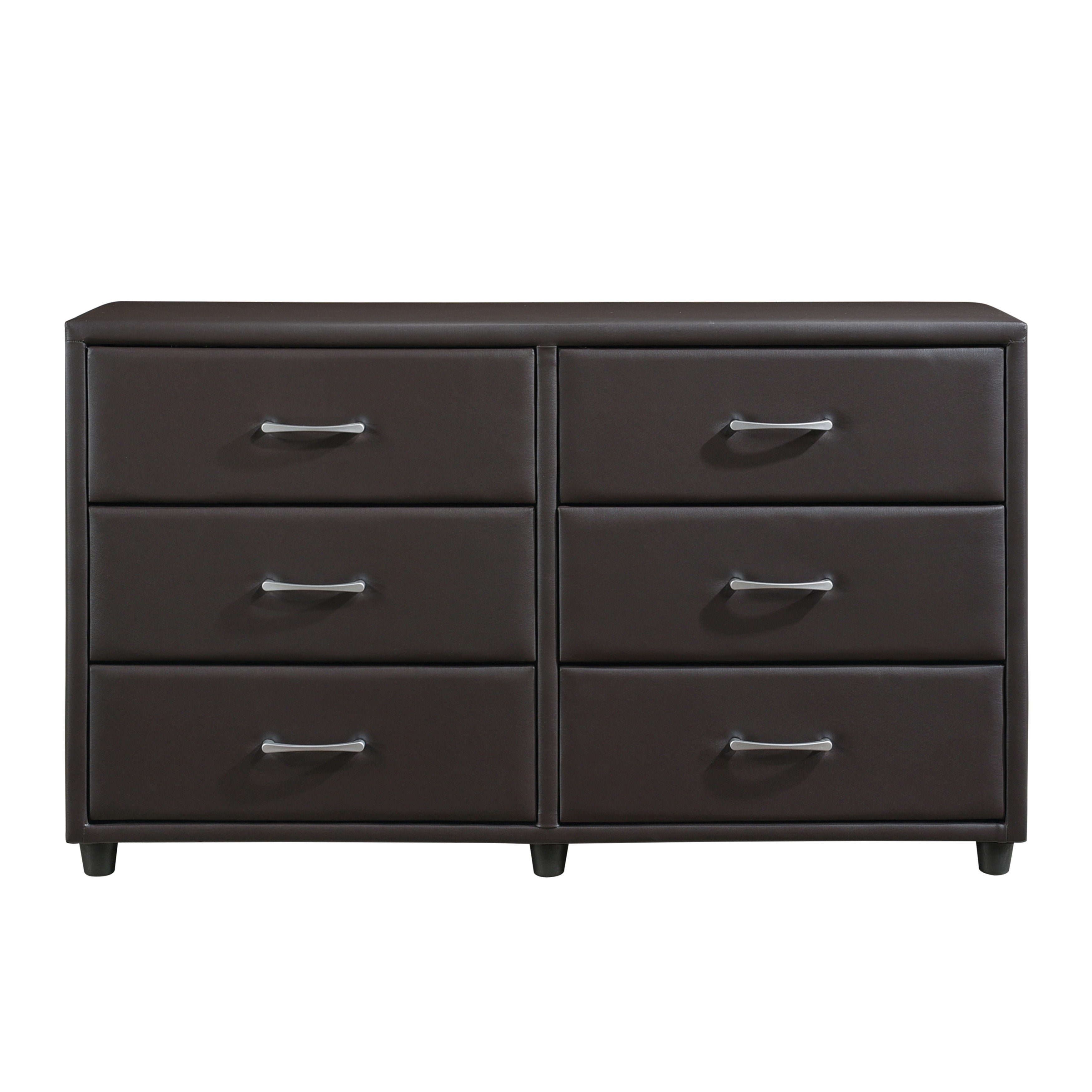 Lorenzi Dark Brown Upholstered Platform Bedroom Set - SET | 2220DBR-1 | 2220DBR-3 | 2220DBR-5 | 2220DBR-6 | 2220DBR-4 | 2220DBR-9 - Bien Home Furniture & Electronics