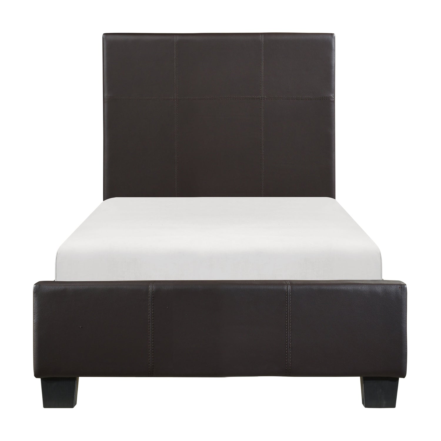 Lorenzi Dark Brown Upholstered Platform Youth Bedroom Set - SET | 2220DBR-5 | 2220DBR-6 | 2220DBR-4 | 2220DBR-9 | 2220FDBR-1 | 2220FDBR-3 - Bien Home Furniture & Electronics