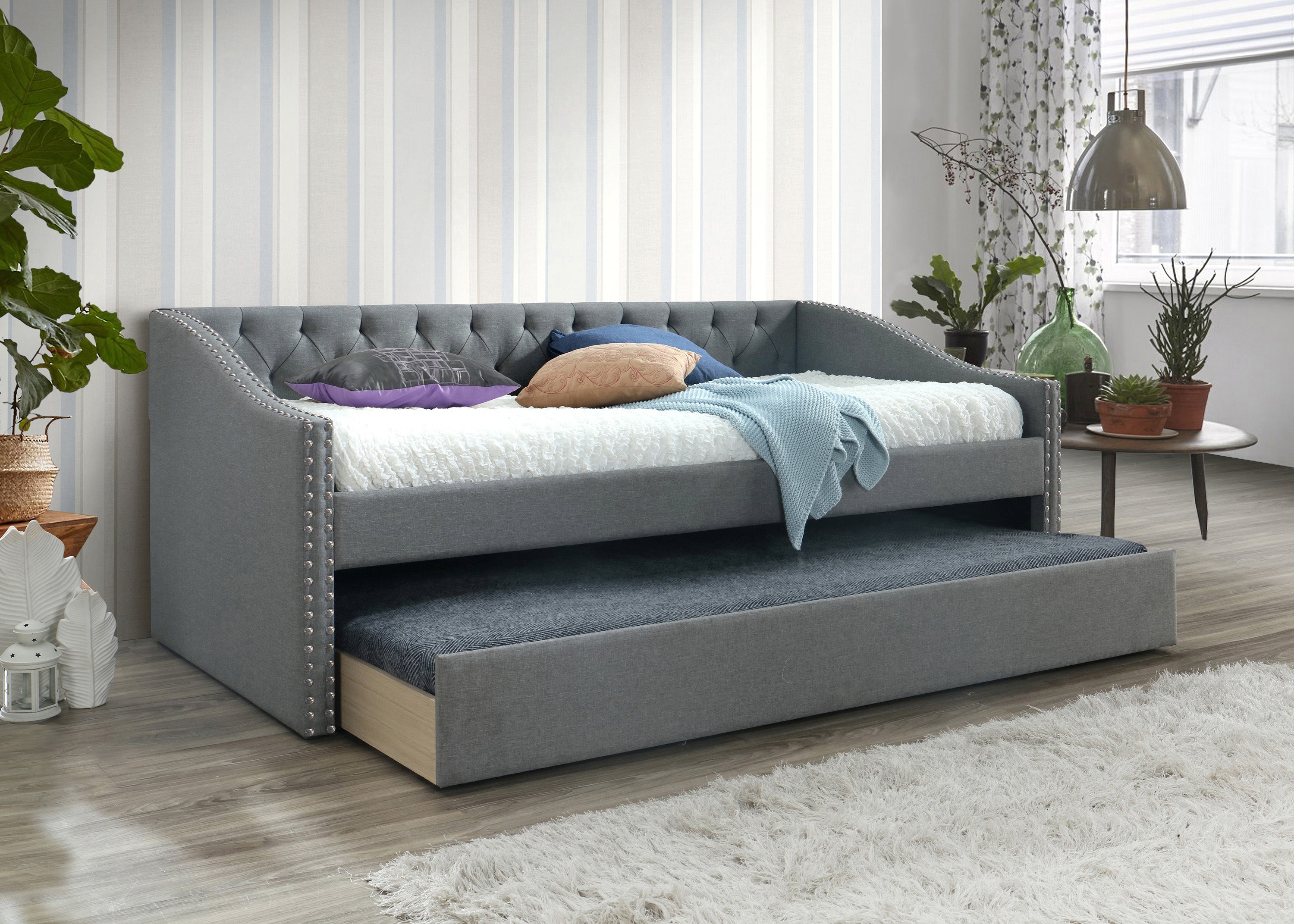 Loretta Gray Twin Daybed - SET | 5325-ARM | 5325-FRAME - Bien Home Furniture & Electronics