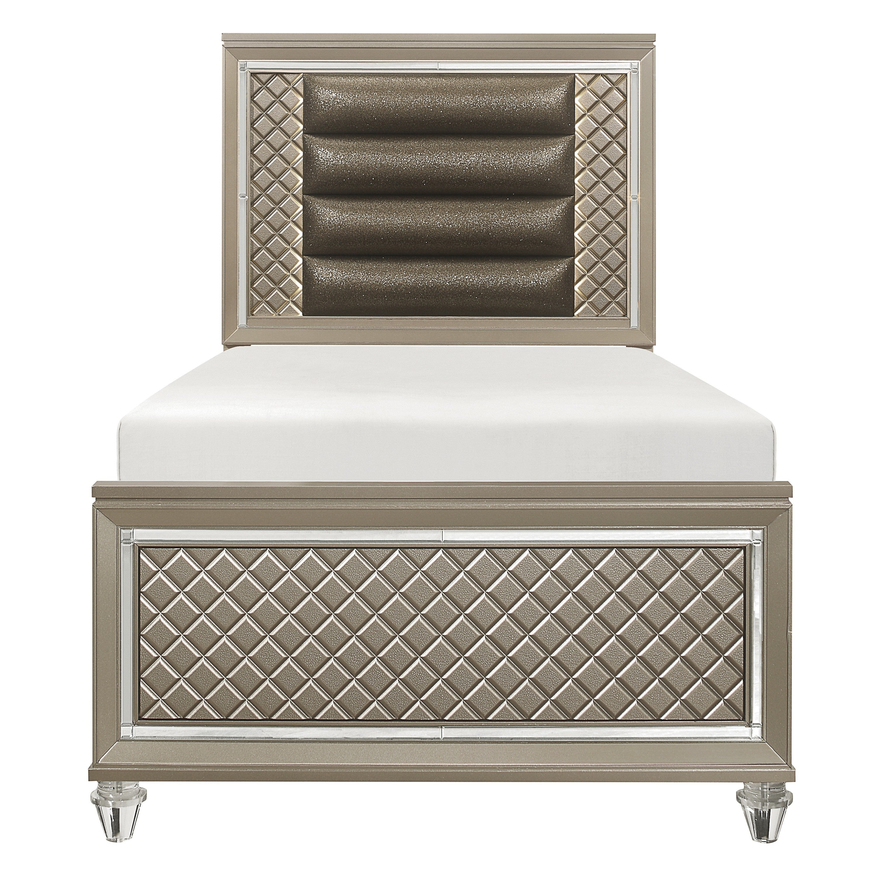Loudon Champagne Metallic Twin Platform Bed - B1515T-1* - Bien Home Furniture & Electronics