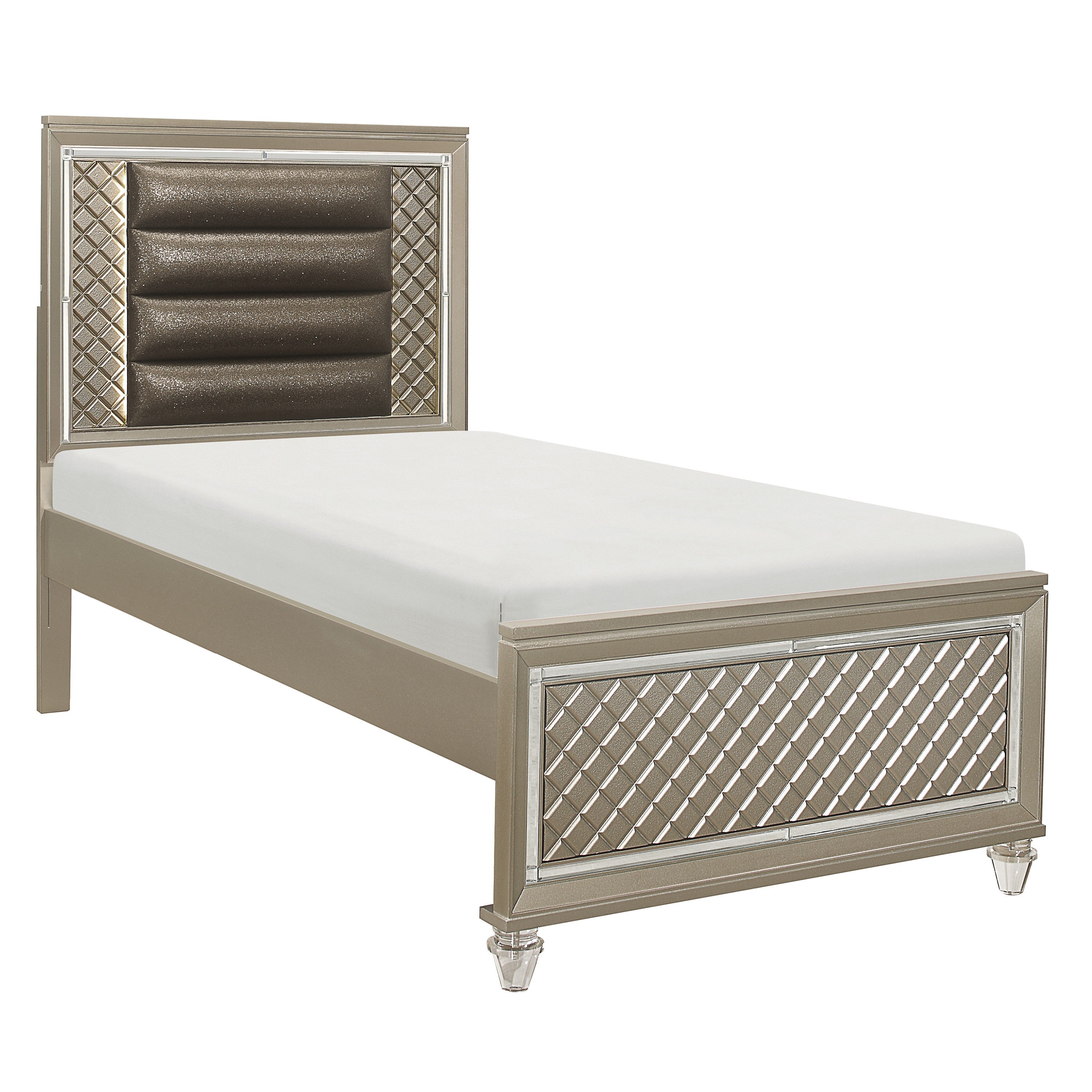 Loudon Champagne Metallic Twin Platform Bed - B1515T-1* - Bien Home Furniture & Electronics