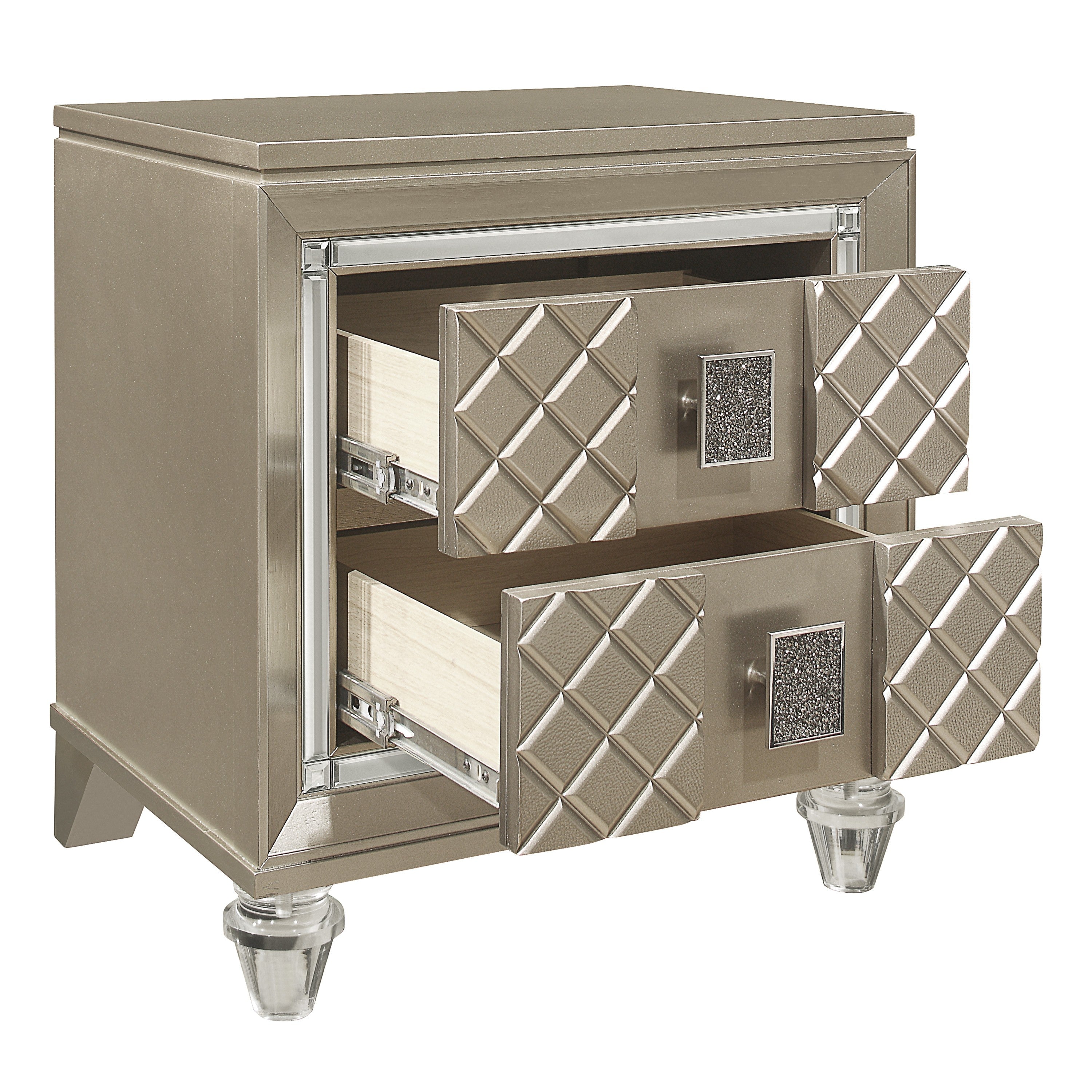 Loudon Champagne Metallic Youth Nightstand - B1515-4 - Bien Home Furniture & Electronics