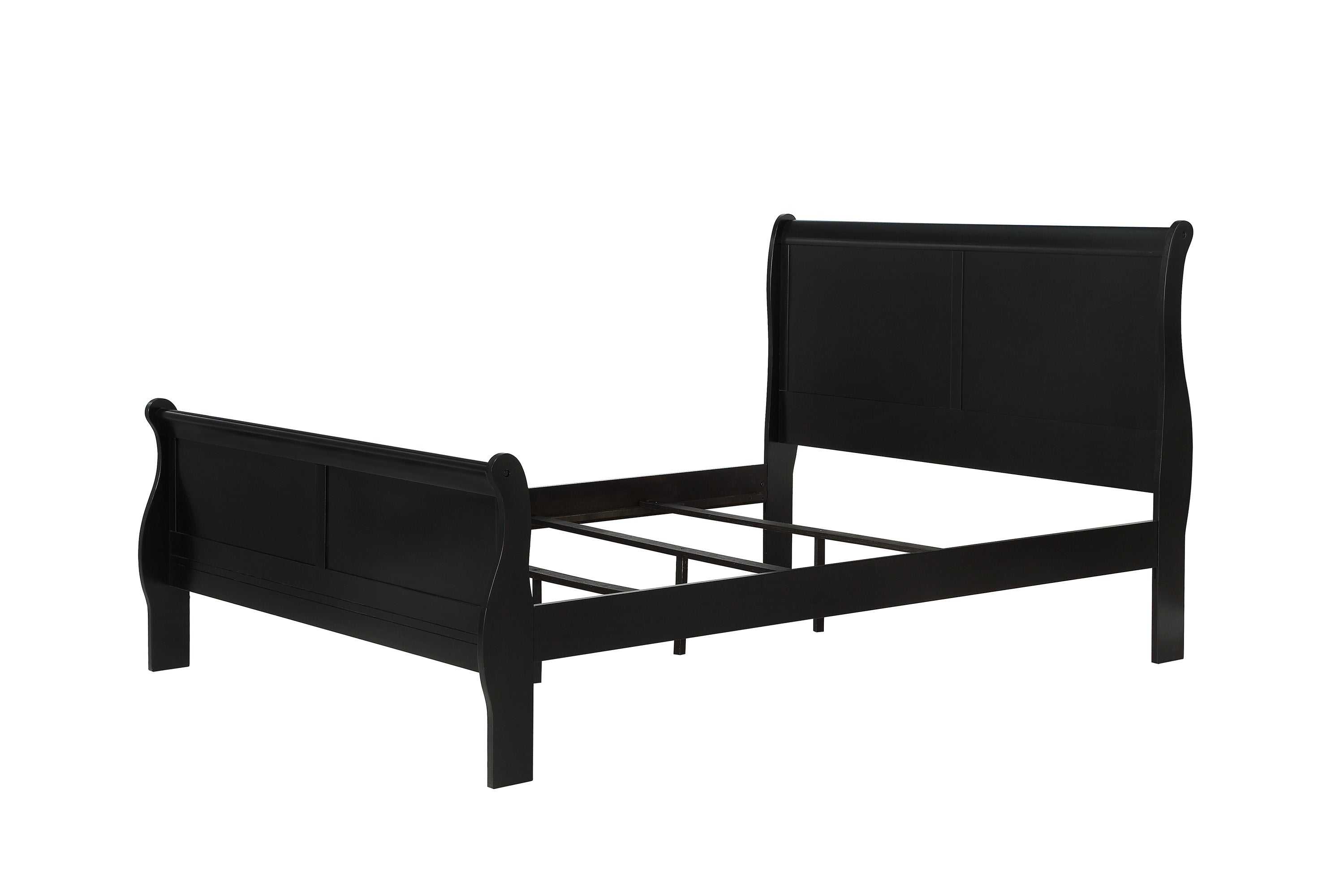 Louis Philip Black Sleigh Bedroom Set - SET | B3950-K-HBFB | B3950-K-RAIL | B3950-2 | B3950-4 - Bien Home Furniture &amp; Electronics