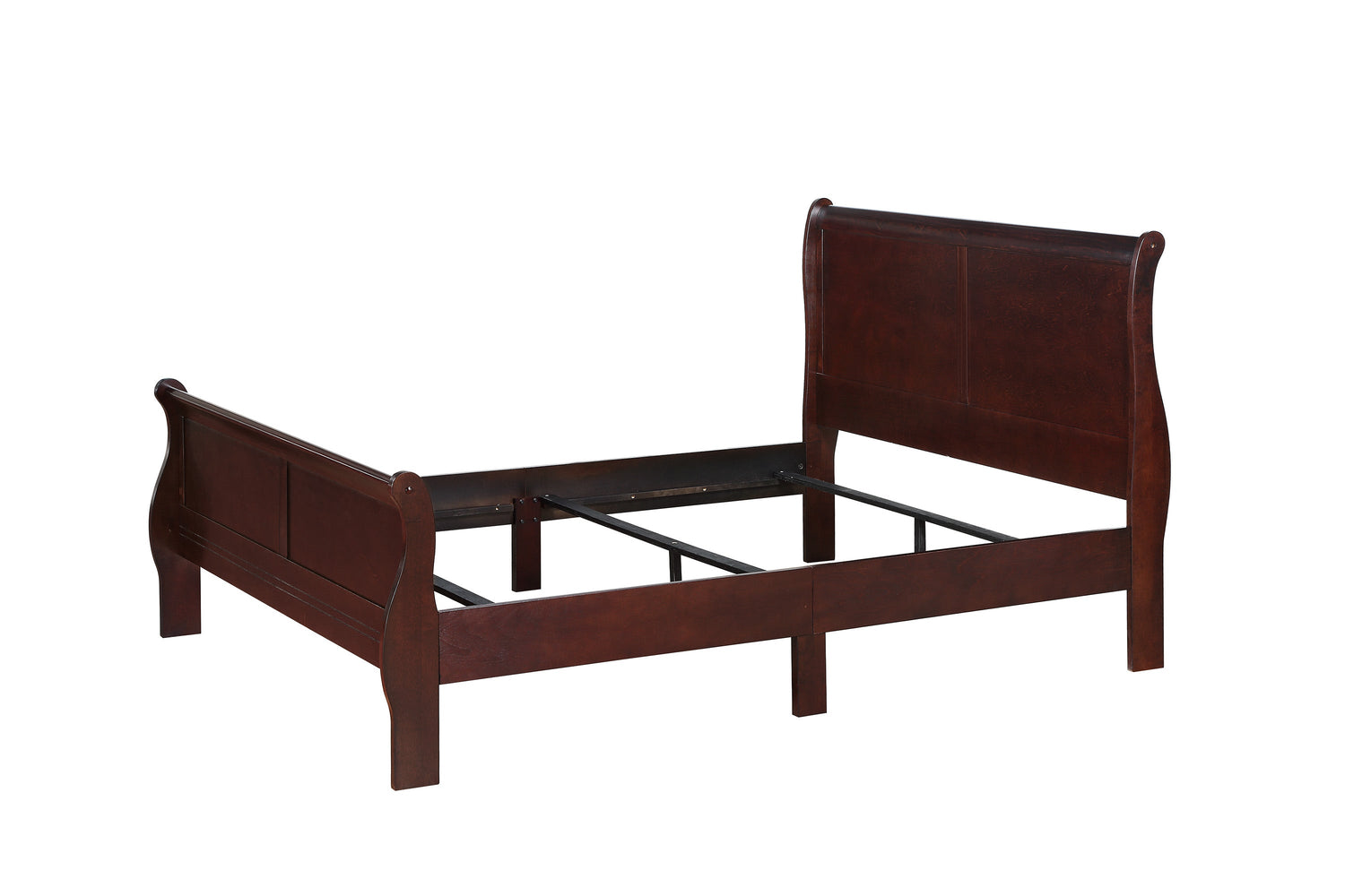 Louis Philip Cherry King Sleigh Bed - SET | B3850-K-HBFB | B3850-K-RAIL - Bien Home Furniture & Electronics