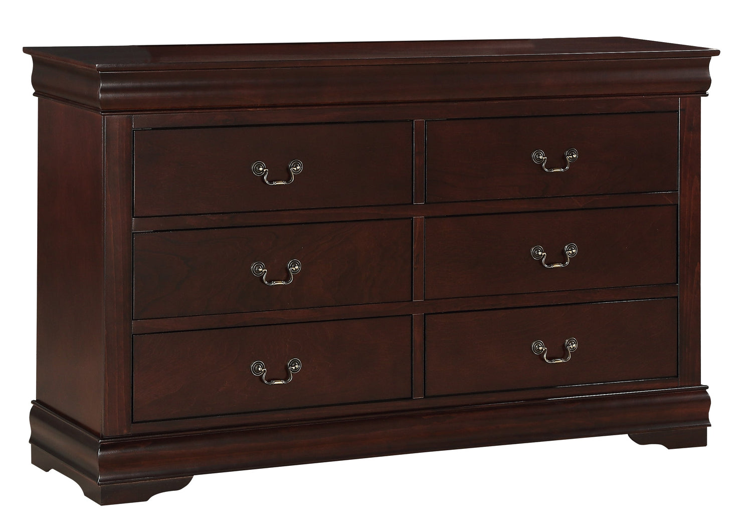 Louis Philip Cherry Sleigh Bedroom Set - SET | B3850-K-HBFB | B3850-K-RAIL | B3850-1 | B3850-11 - Bien Home Furniture &amp; Electronics