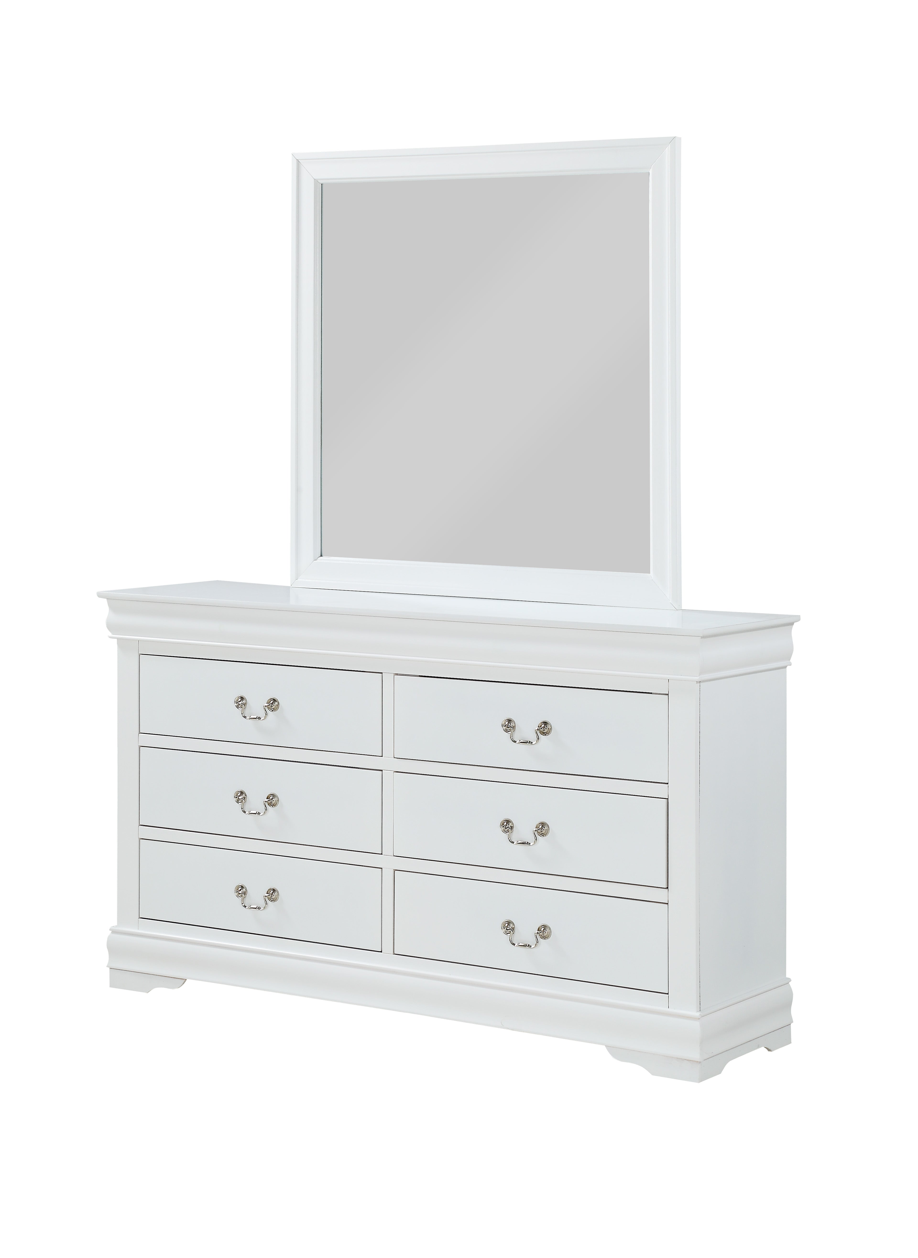 Louis Philip White Sleigh Bedroom Set - SET | B3650-Q-HBFB | B3650-Q-RAIL | B3650-1 | B3650-11 - Bien Home Furniture & Electronics