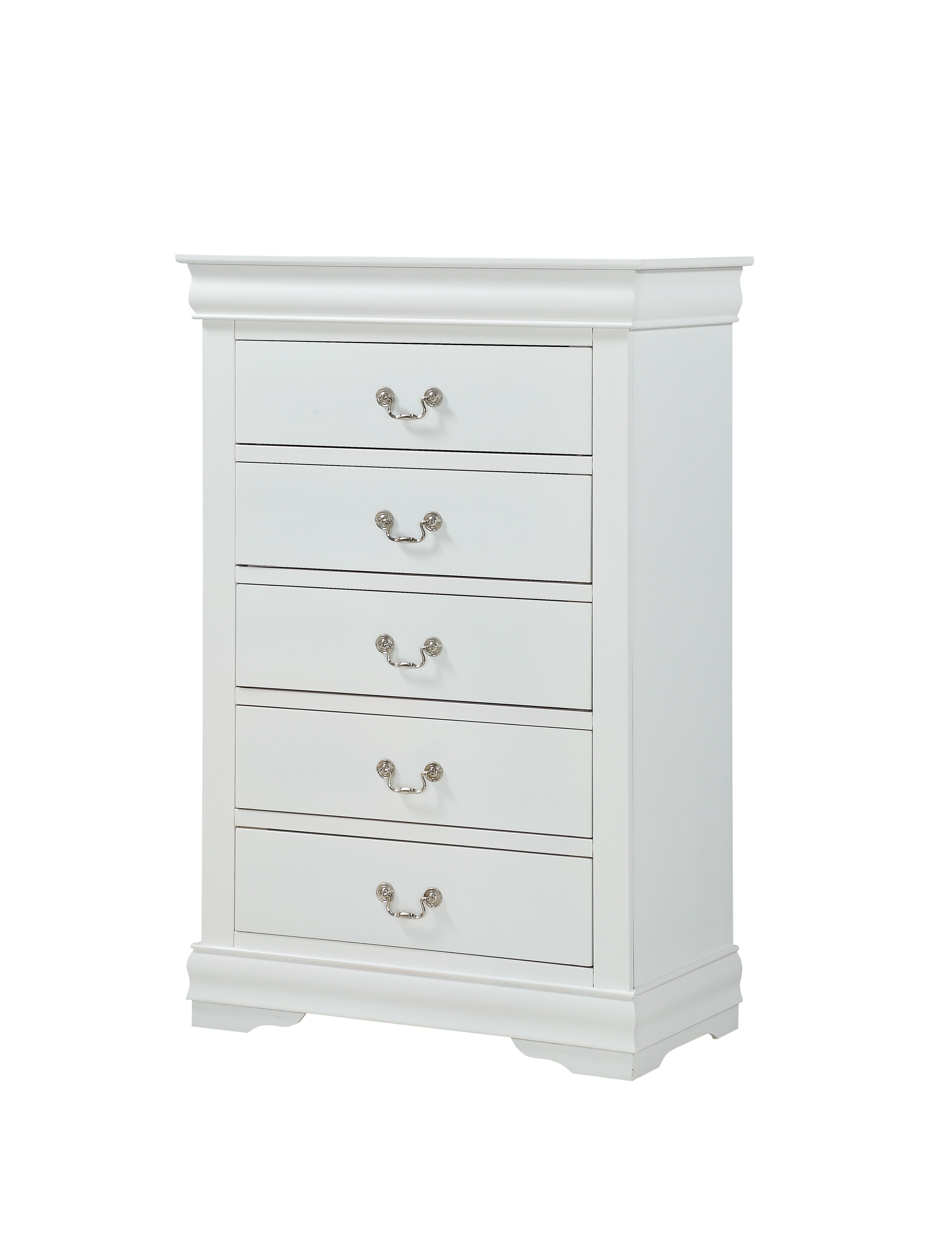 Louis Philip White Sleigh Bedroom Set - SET | B3650-Q-HBFB | B3650-Q-RAIL | B3650-1 | B3650-11 - Bien Home Furniture & Electronics