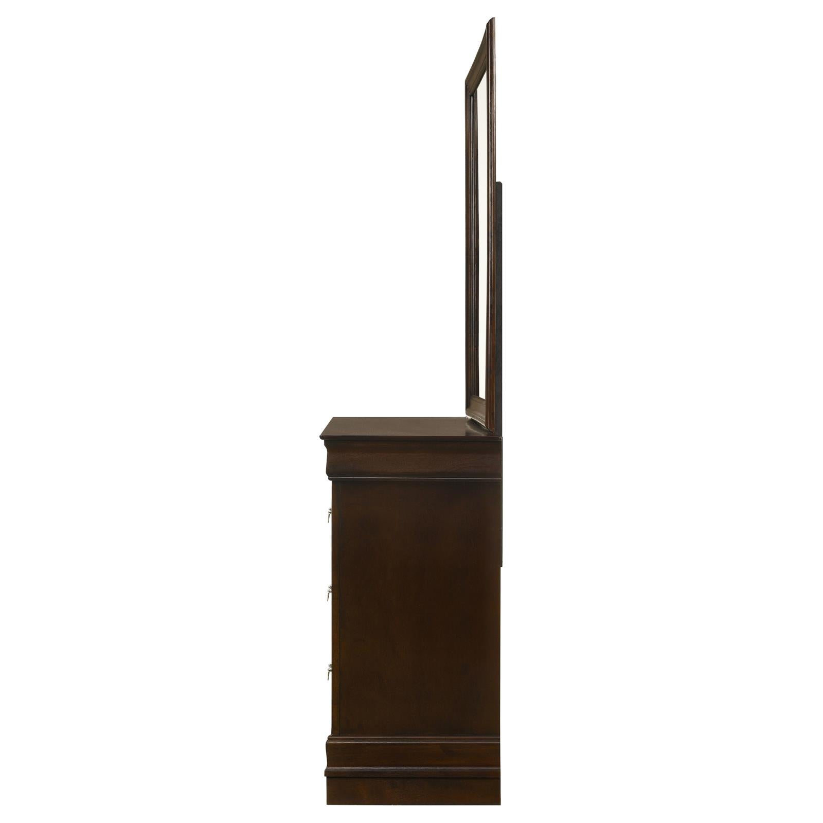 Louis Philippe 6-drawer Dresser with Mirror Cappuccino - 202413M - Bien Home Furniture & Electronics
