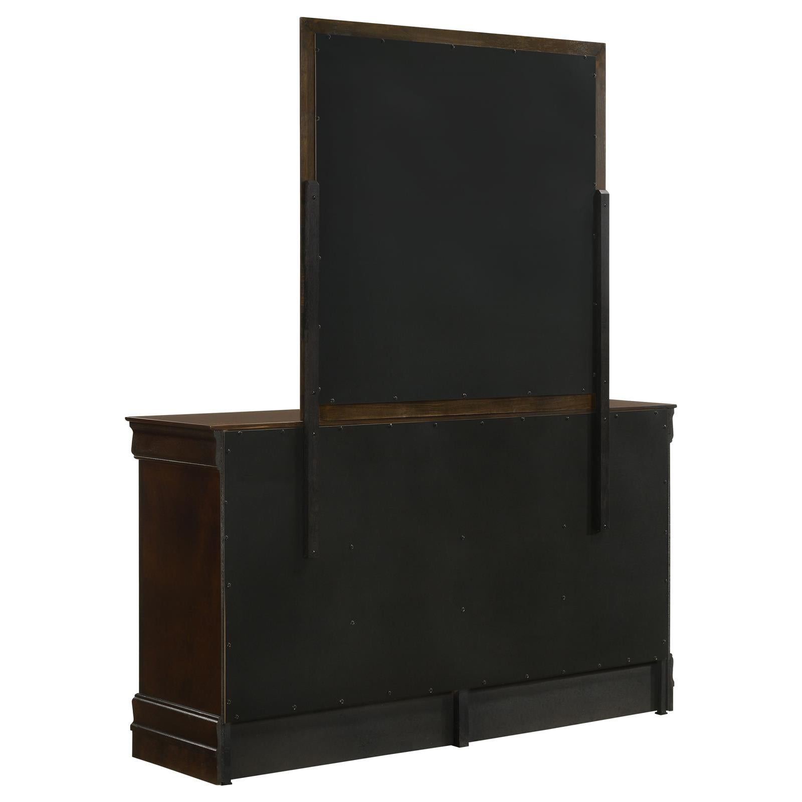 Louis Philippe 6-drawer Dresser with Mirror Cappuccino - 202413M - Bien Home Furniture & Electronics