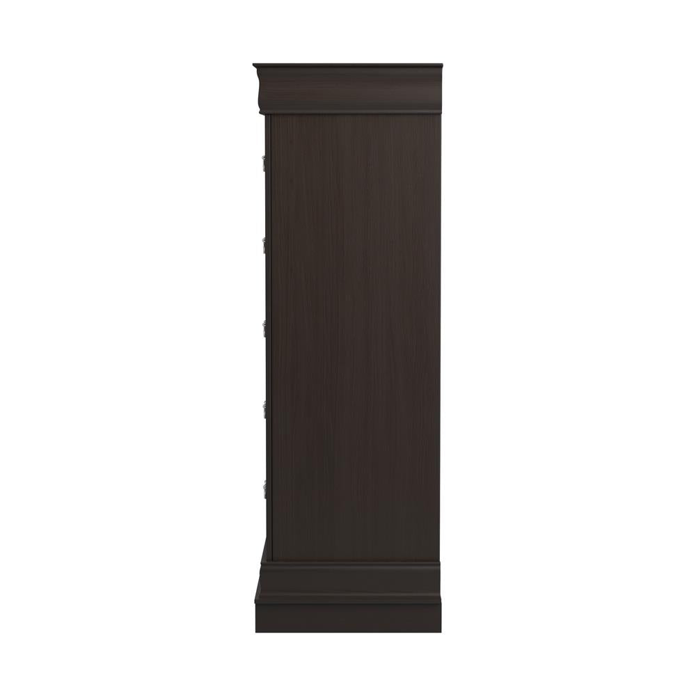 Louis Philippe Cappuccino 5-Drawer Chest with Silver Bails - 202415 - Bien Home Furniture & Electronics
