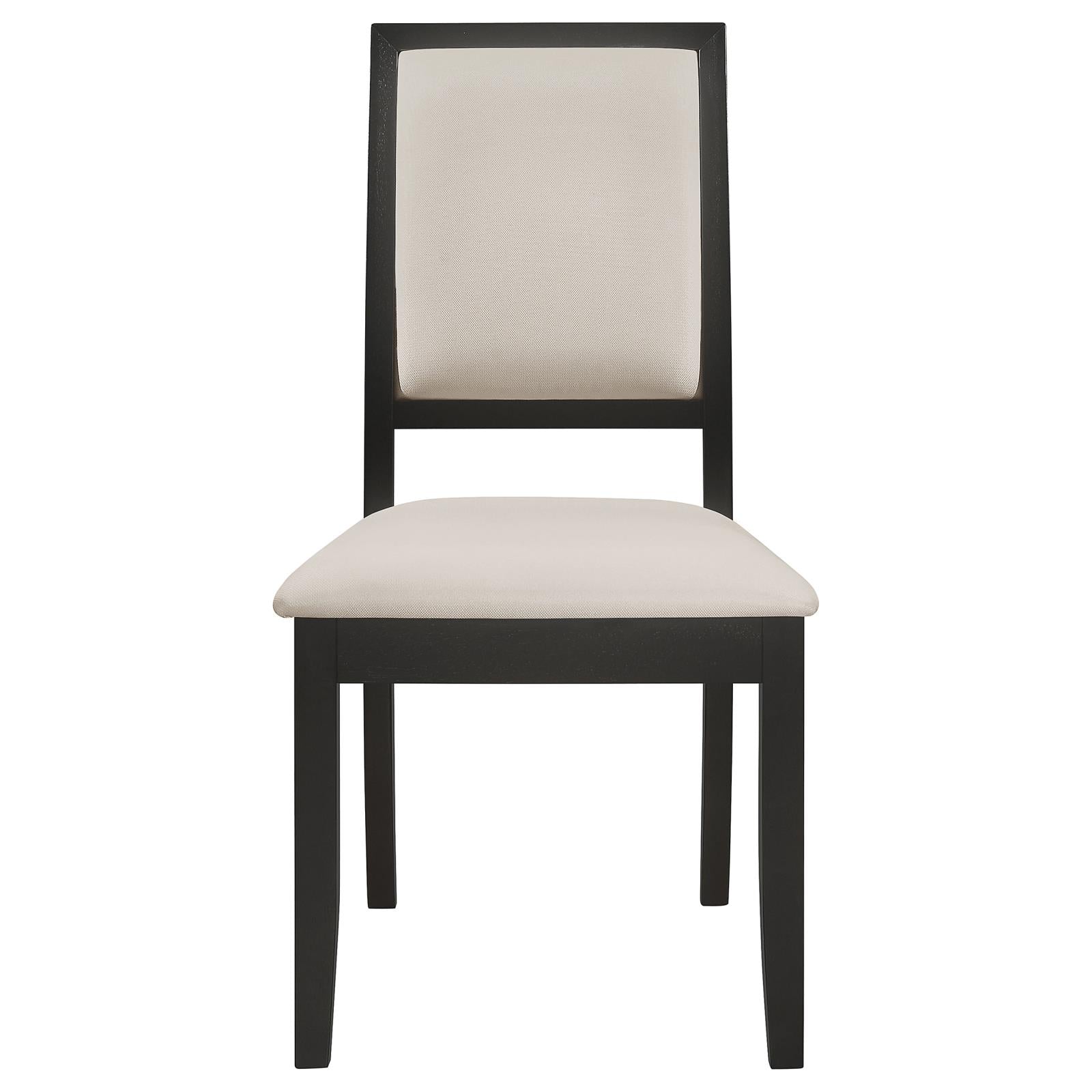 Louise Black/Cream Upholstered Dining Side Chairs, Set of 2 - 101562 - Bien Home Furniture & Electronics