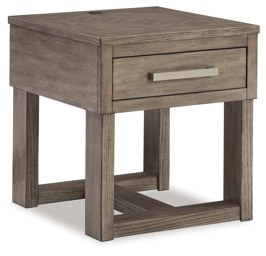 Loyaska Grayish Brown/White End Table - T854-3 - Bien Home Furniture & Electronics