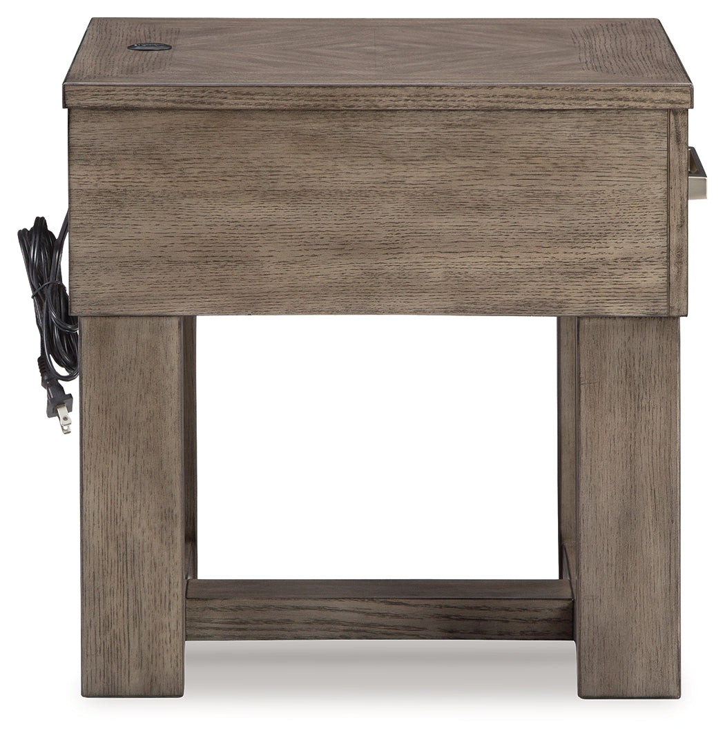 Loyaska Grayish Brown/White End Table - T854-3 - Bien Home Furniture & Electronics