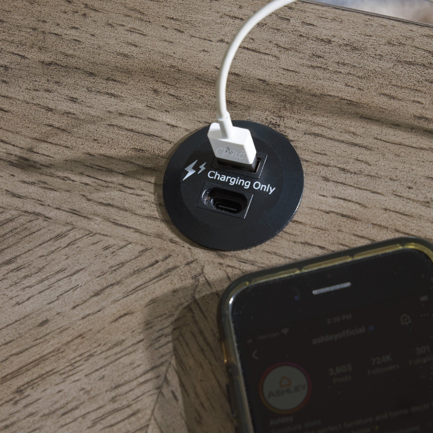 Loyaska Grayish Brown/White End Table - T854-3 - Bien Home Furniture & Electronics