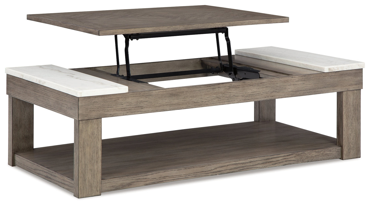 Loyaska Grayish Brown/White Lift-Top Coffee Table - T854-9 - Bien Home Furniture & Electronics
