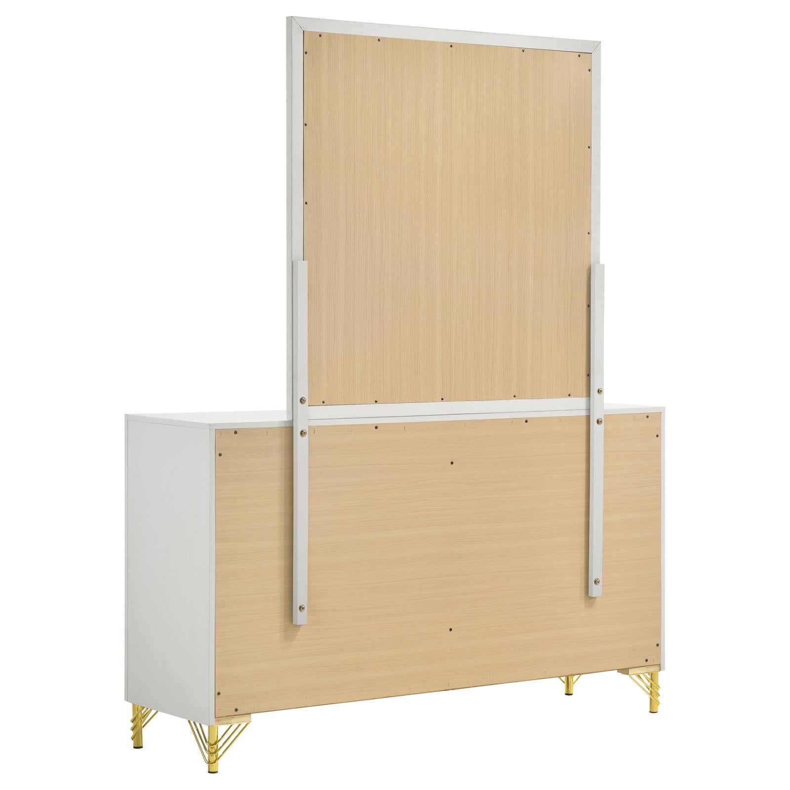 Lucia 6-drawer Bedroom Dresser with Mirror White - 224733M - Bien Home Furniture & Electronics