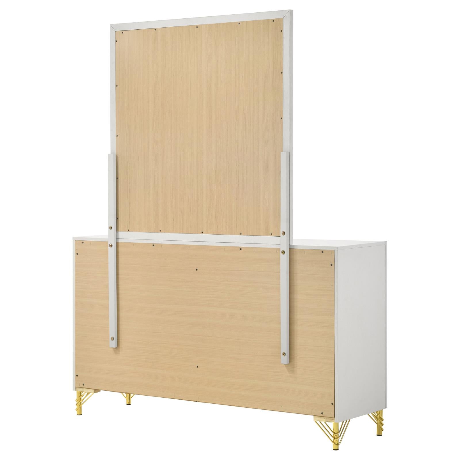 Lucia 6-drawer Bedroom Dresser with Mirror White - 224733M - Bien Home Furniture & Electronics