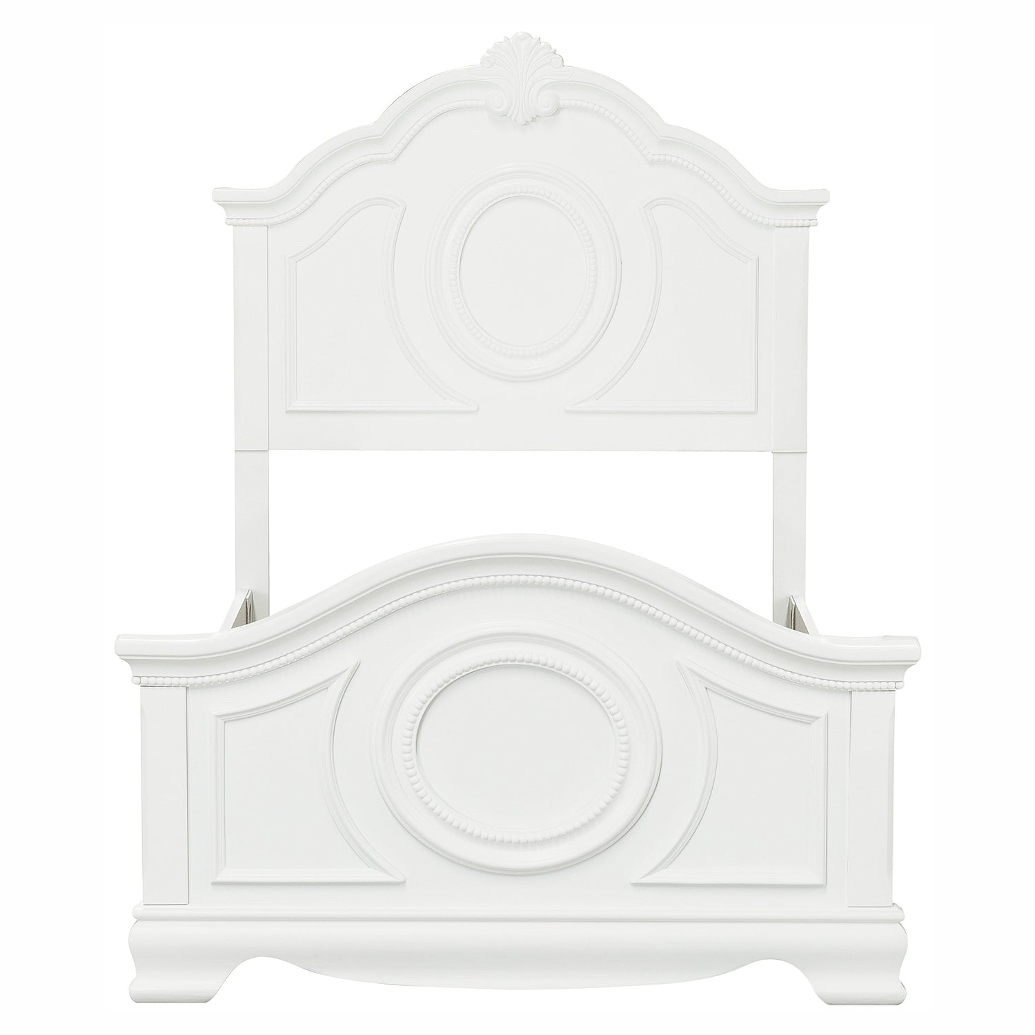 Lucida White Twin Panel Bed - SET | 2039TW-1 | 2039TW-2 | 2039TW-3 - Bien Home Furniture & Electronics