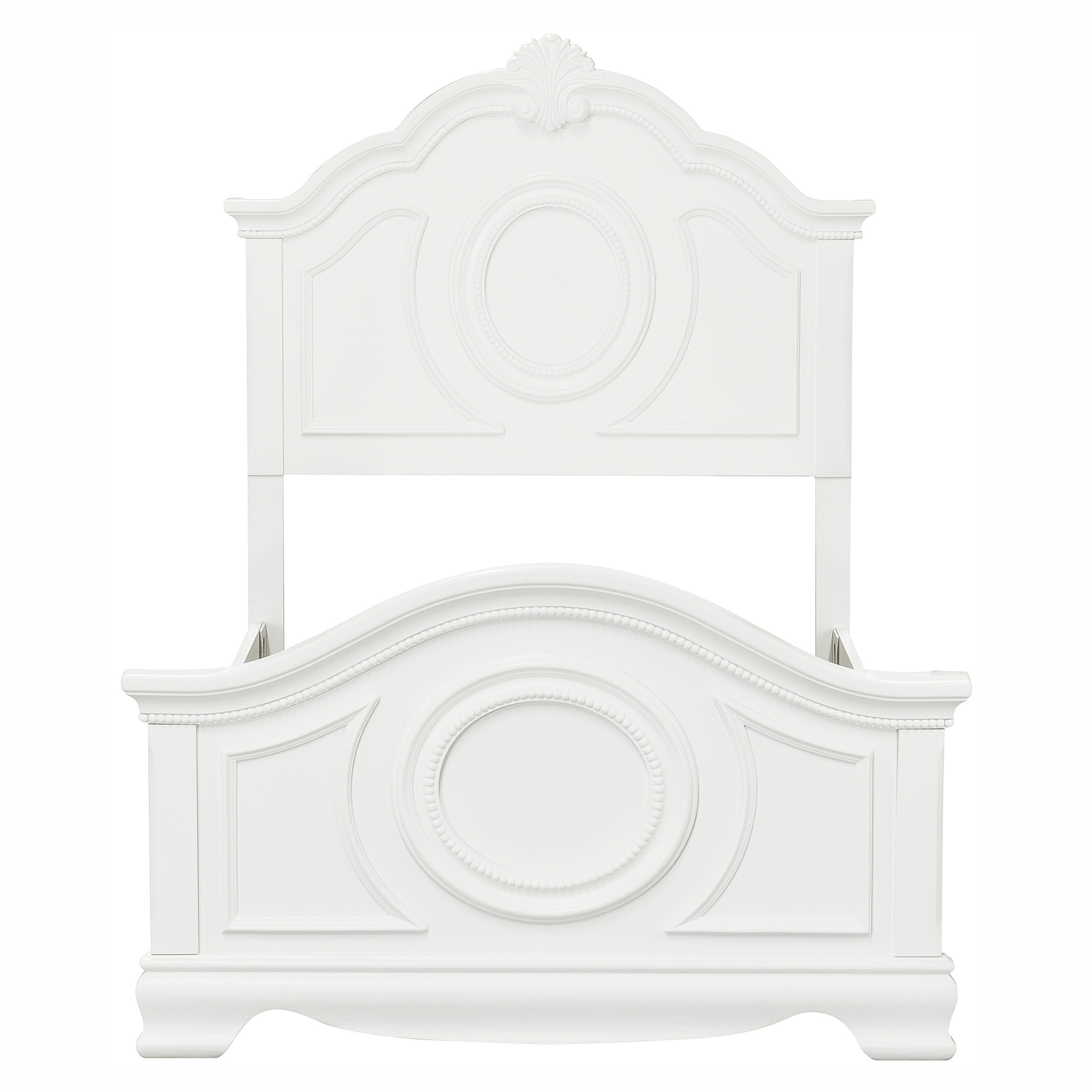 Lucida White Twin Panel Bed - SET | 2039TW-1 | 2039TW-2 | 2039TW-3 - Bien Home Furniture & Electronics