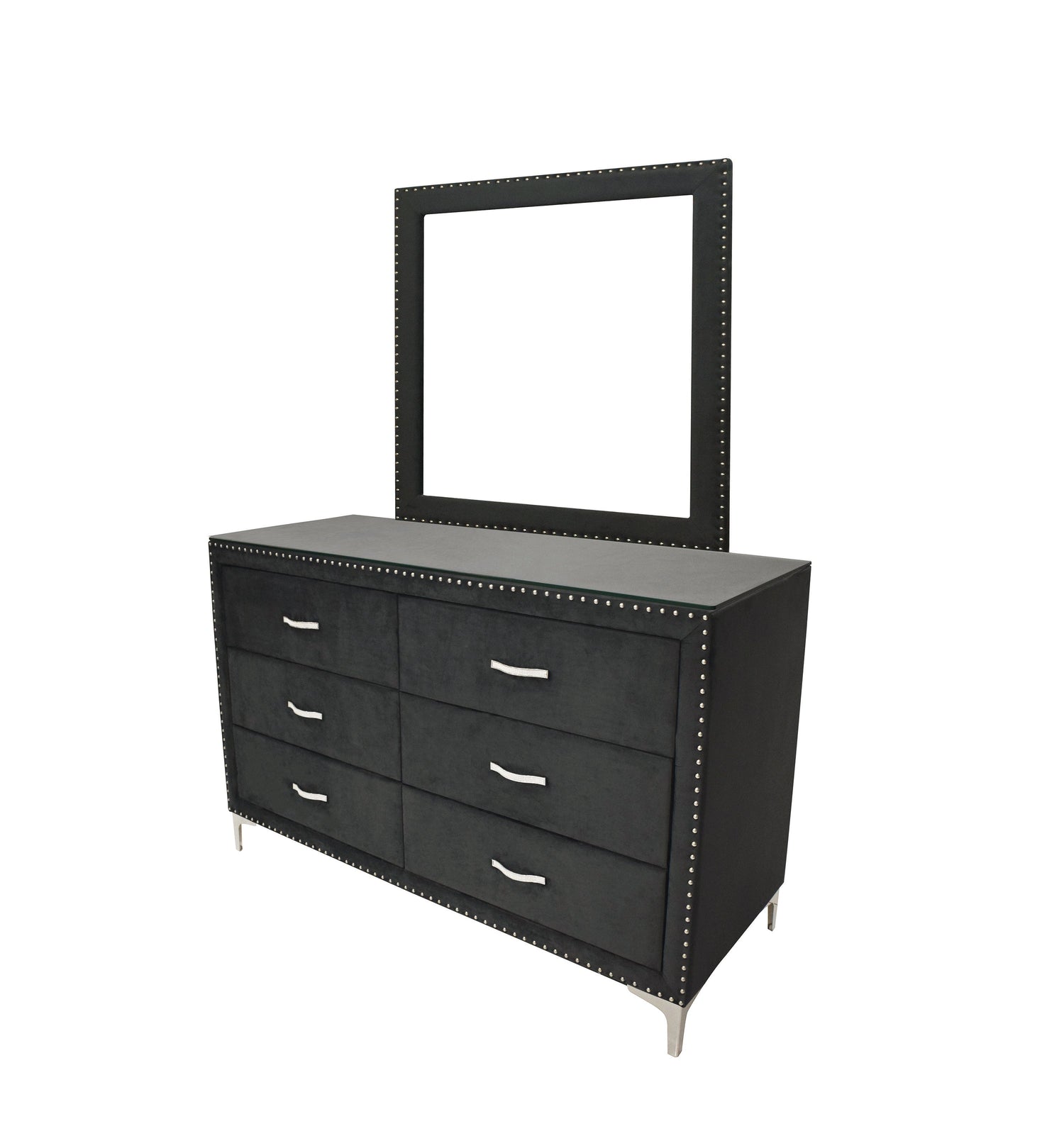 Lucinda Black Upholstered Wingback Panel Bedroom Set - SET | B9265-Q-HB | B9265-Q-FBRL | B9265-KQ-WG | B9265-2N | B9265-4 - Bien Home Furniture & Electronics