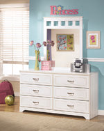 Lulu White Bedroom Mirror (Mirror Only) - B102-26 - Bien Home Furniture & Electronics