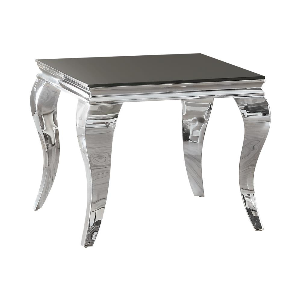 Luna Square End Table Chrome/Black - 705017 - Bien Home Furniture &amp; Electronics