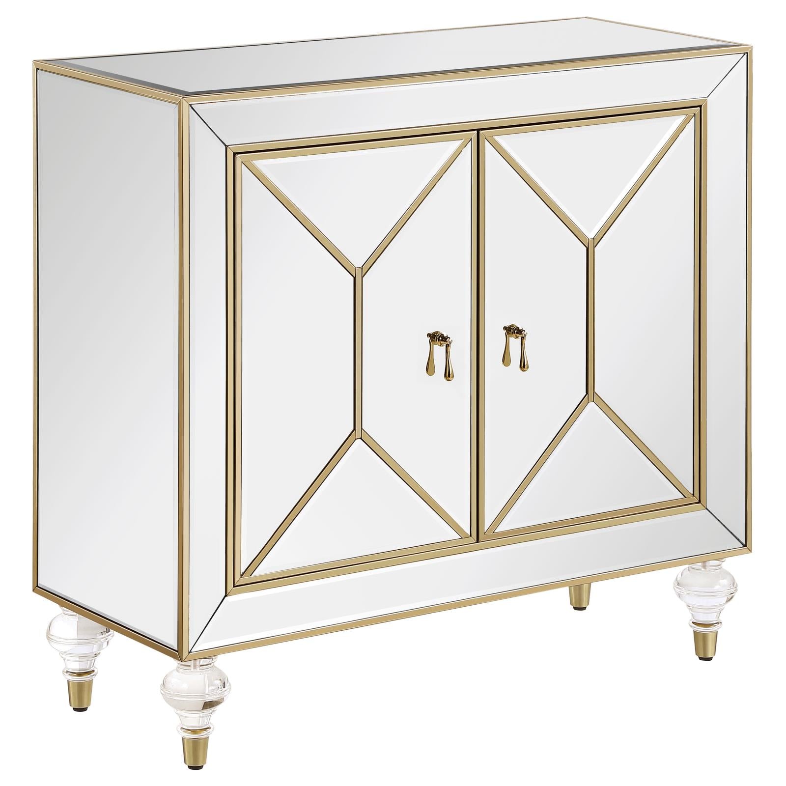 Lupin Mirror/Champagne 2-Door Accent Cabinet - 951854 - Bien Home Furniture & Electronics