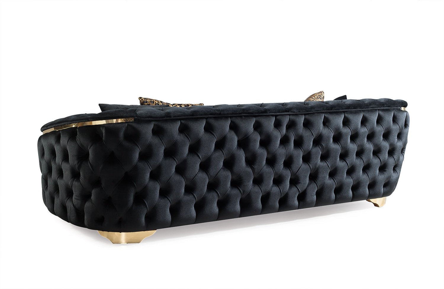 Lupino Black Velvet Living Room Set - LUPINOBLACK-SL - Bien Home Furniture & Electronics